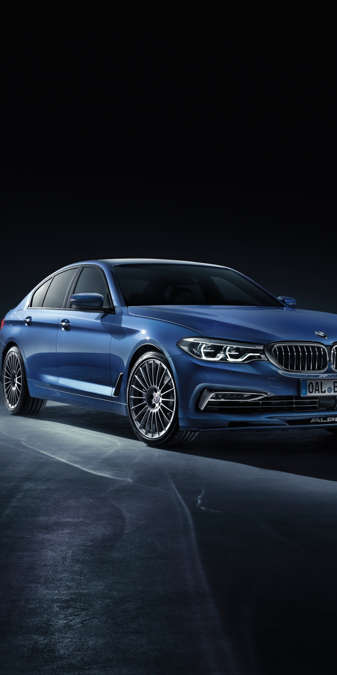 BMW 5 Series, luxury blue car, 1080x2160 wallpaper