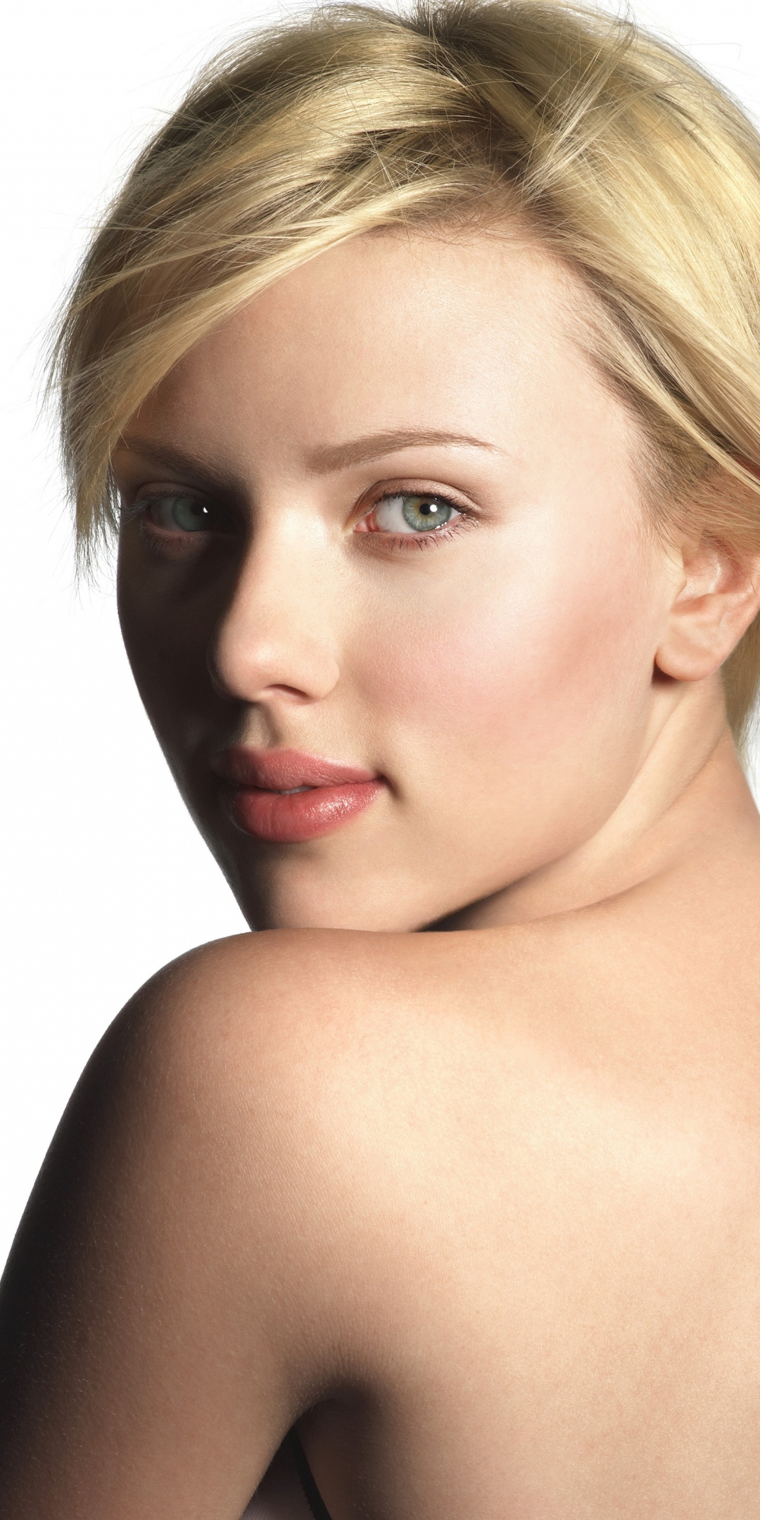 Gorgeous, bare shoulder, beautiful, Scarlett Johansson, 1080x2160 wallpaper