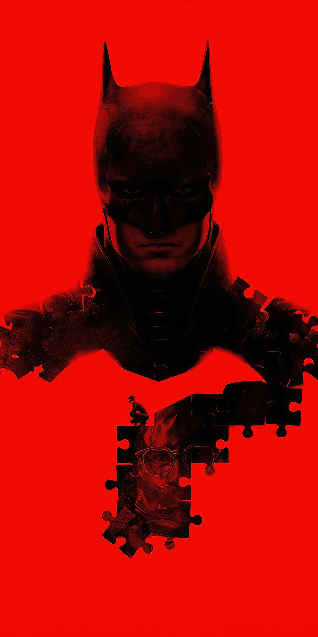 The Batman, red poster, question mark, 1080x2160 wallpaper