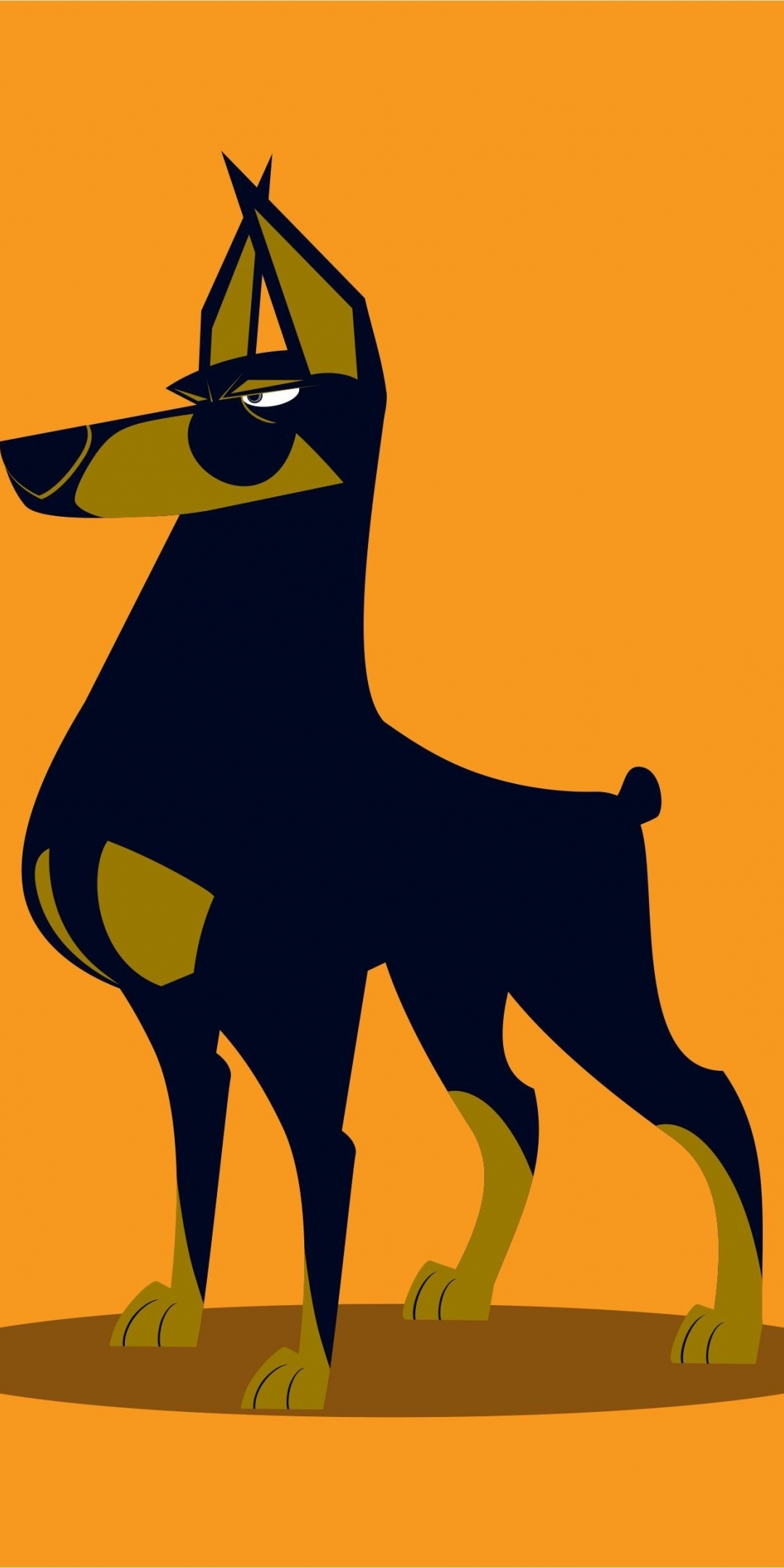 Dog, dobermann, digital art, 1080x2160 wallpaper
