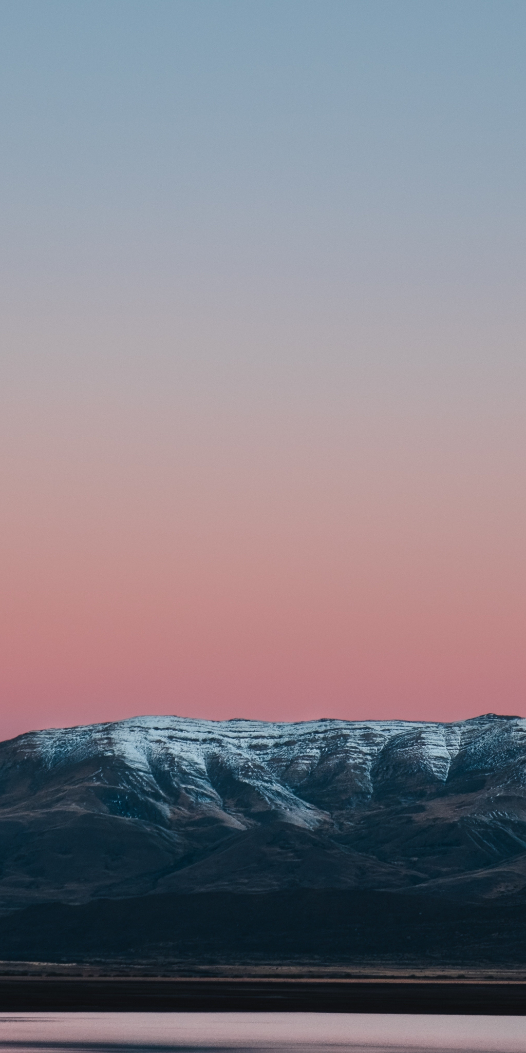 Sunset, minimal, mountains, sky, 1080x2160 wallpaper