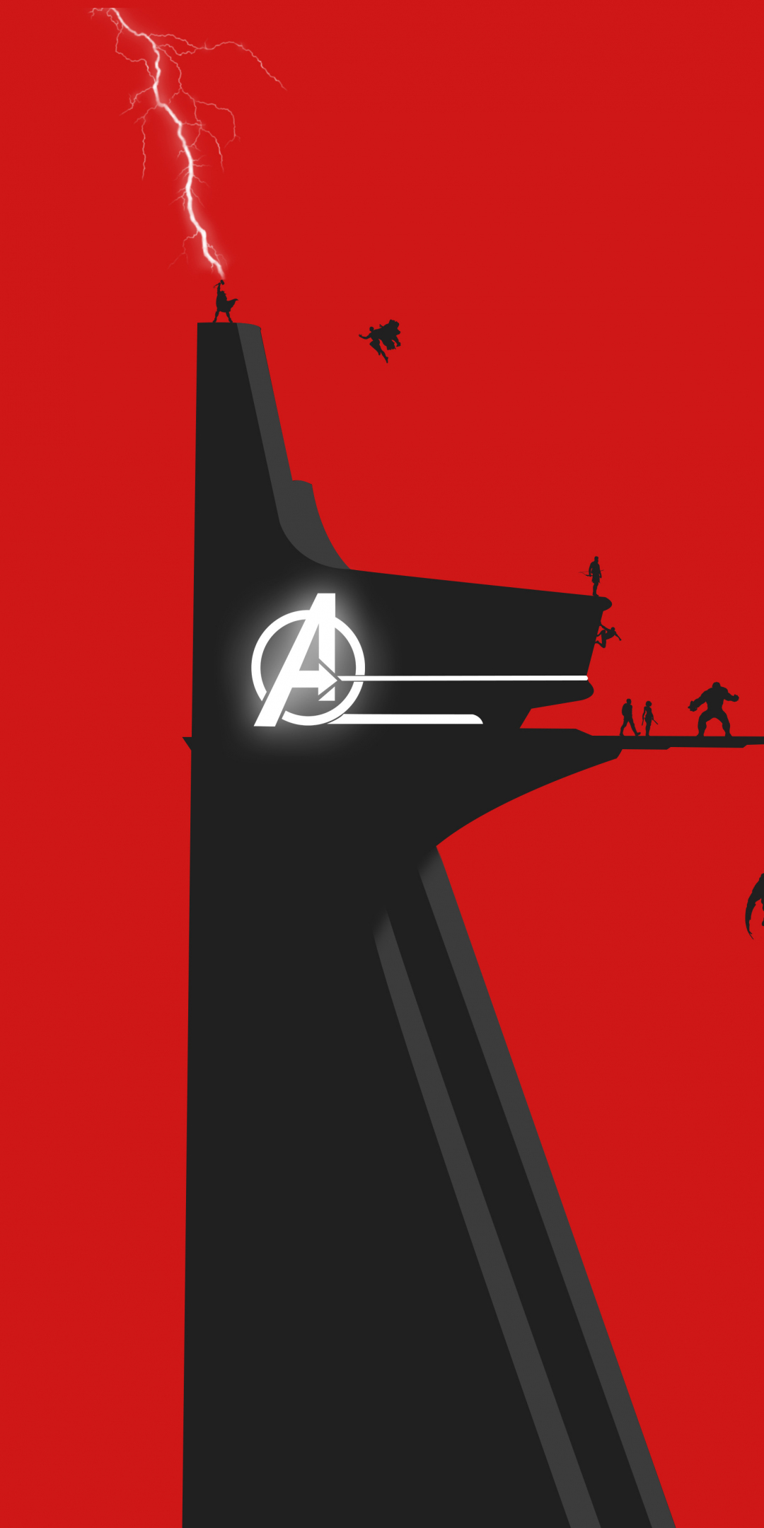 Avengers, stark tower, minimal, 1080x2160 wallpaper