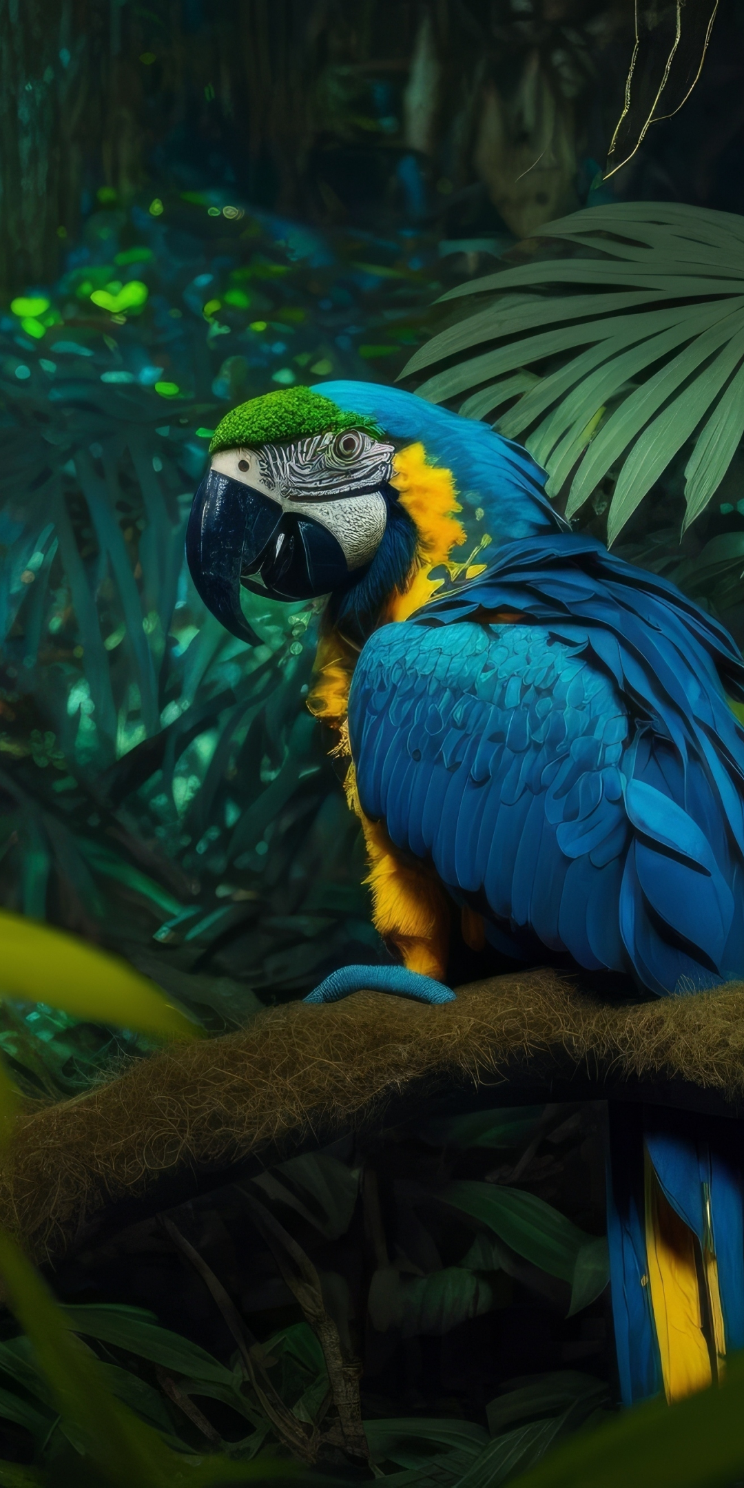 Colorful bird, macaw parrot, art, 1080x2160 wallpaper