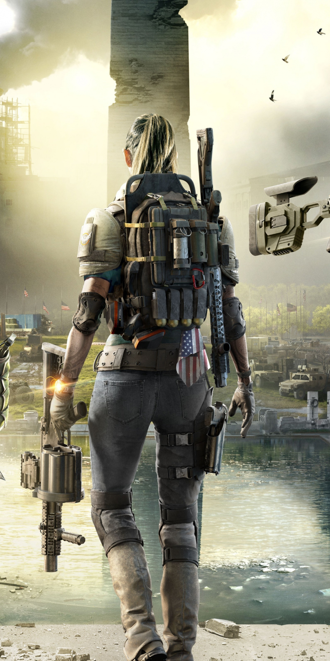 Tom Clancy's The Division 2, 2019, soldiers, 1080x2160 wallpaper