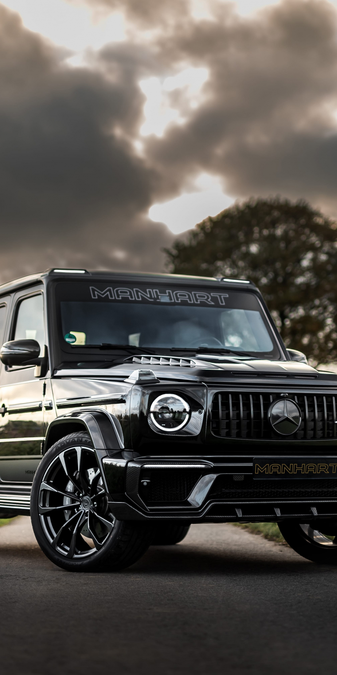 SUV, Mercedes-Benz MANHART G700 Inferno, black, 1080x2160 wallpaper