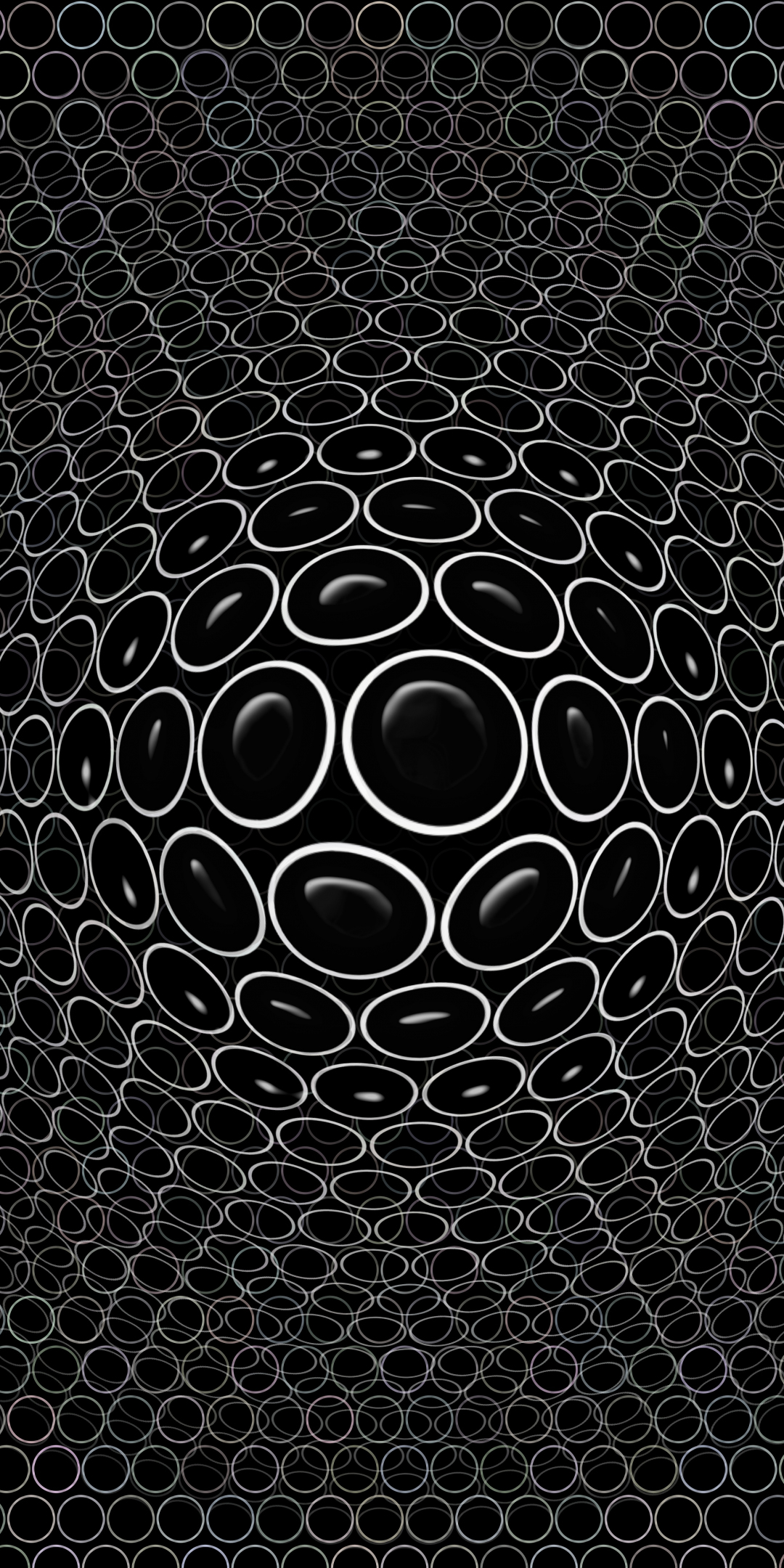 Circles, illusion, embossed, realistic, 1080x2160 wallpaper