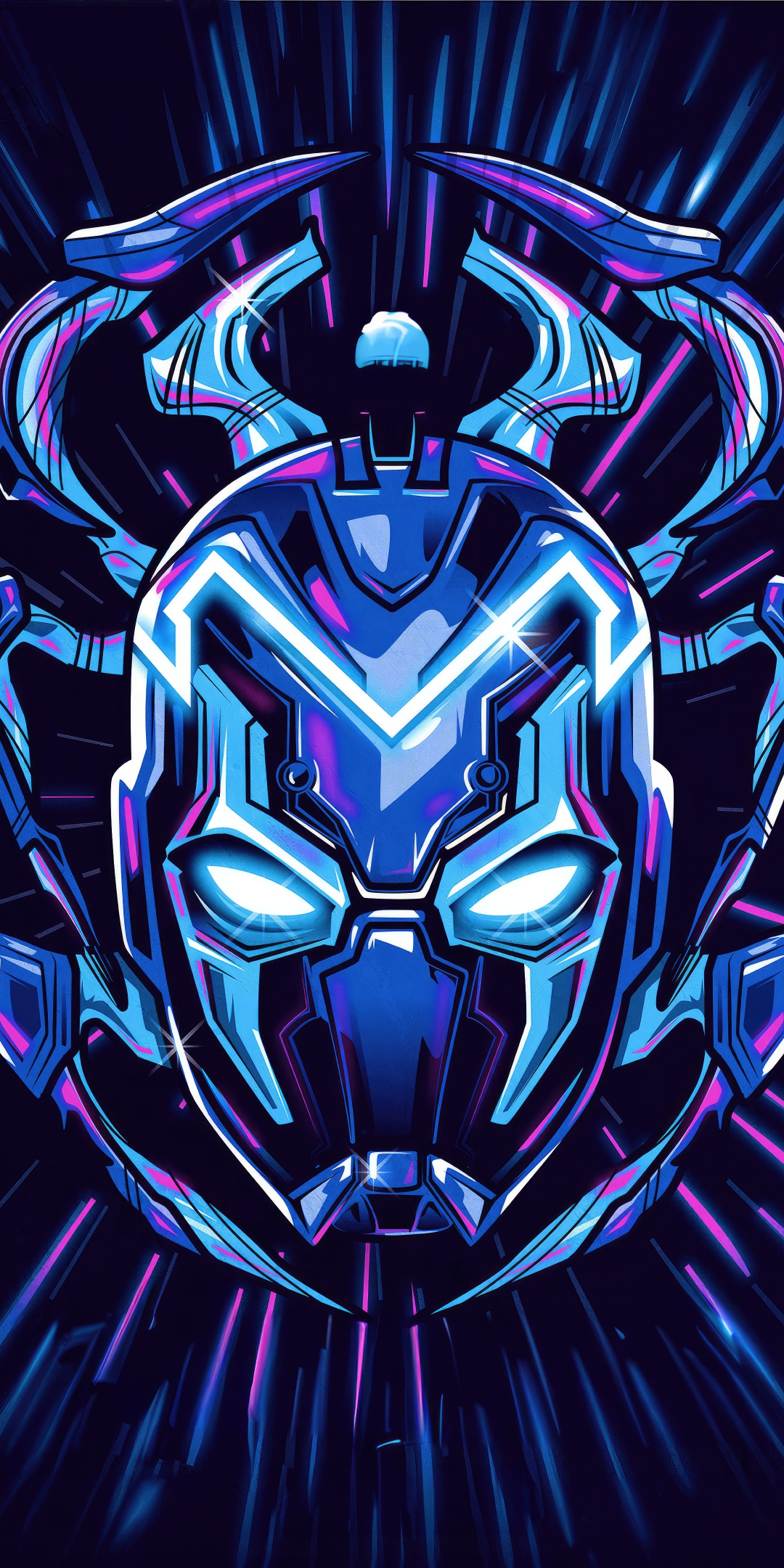 Blue Beetle's logo, minimal, 1080x2160 wallpaper
