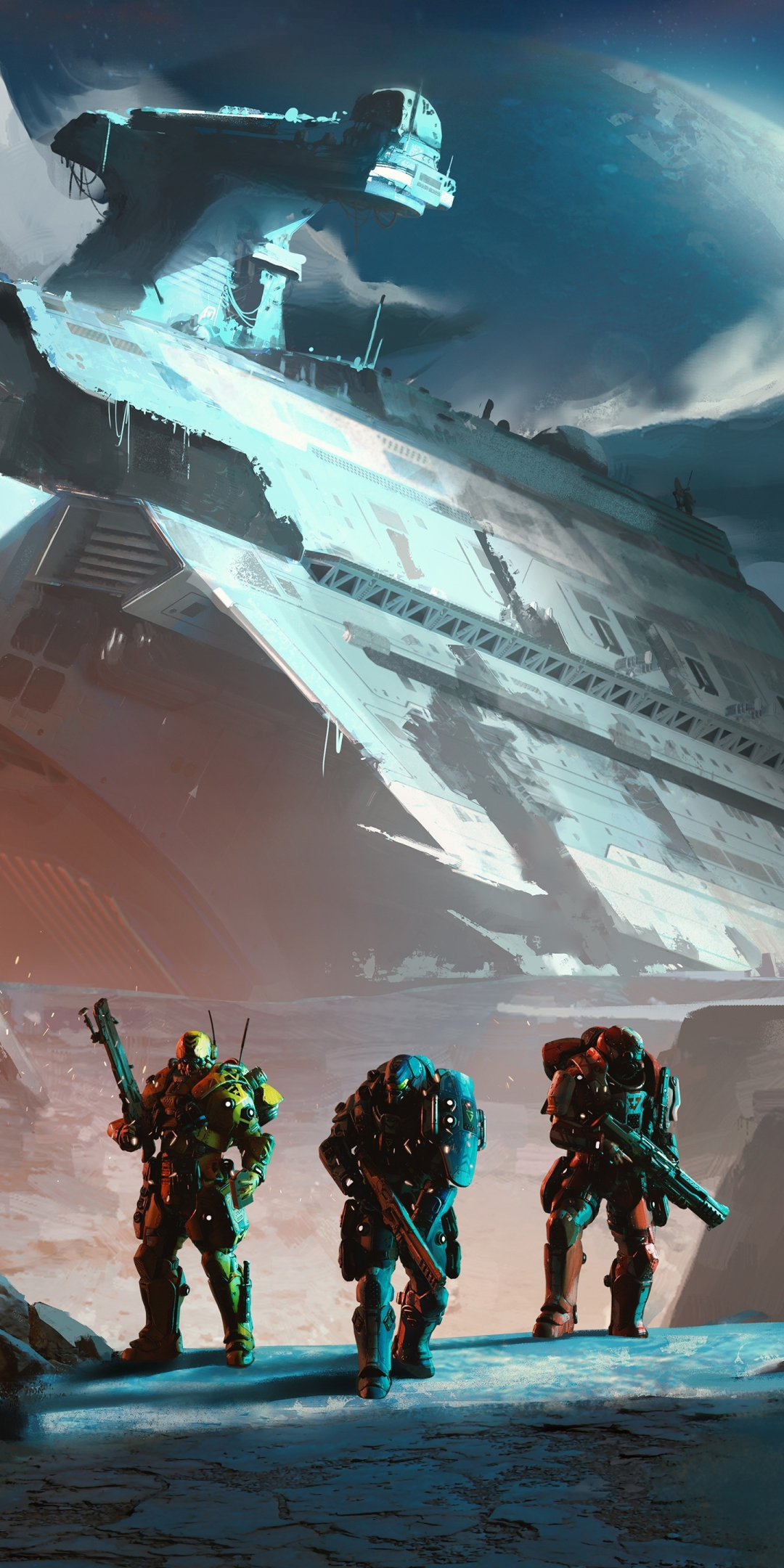 PlanetSide Arena, soldiers, landscape, video game, fantasy, 1080x2160 wallpaper