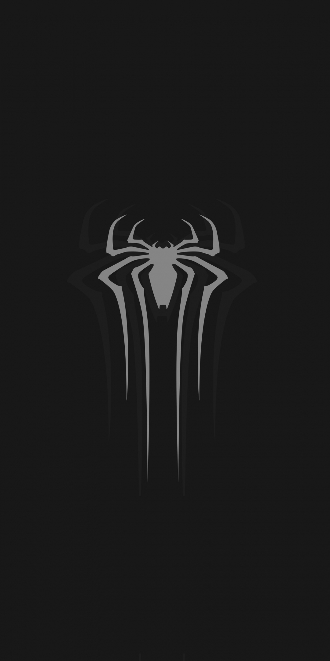Logo, gray, spider-man, minimal, dark, 1080x2160 wallpaper