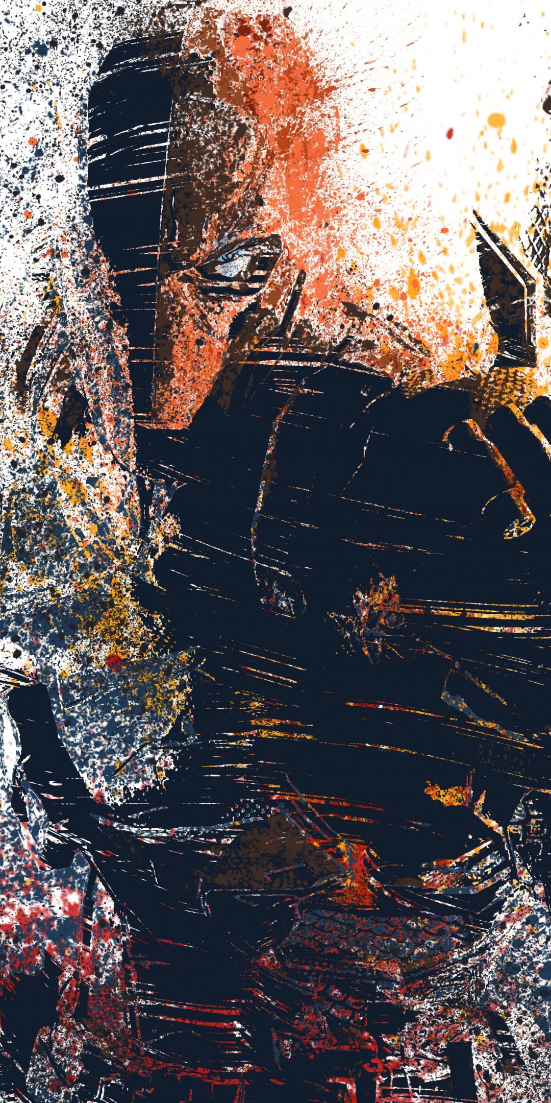 Deathstroke, fading out, artwork, 1080x2160 wallpaper