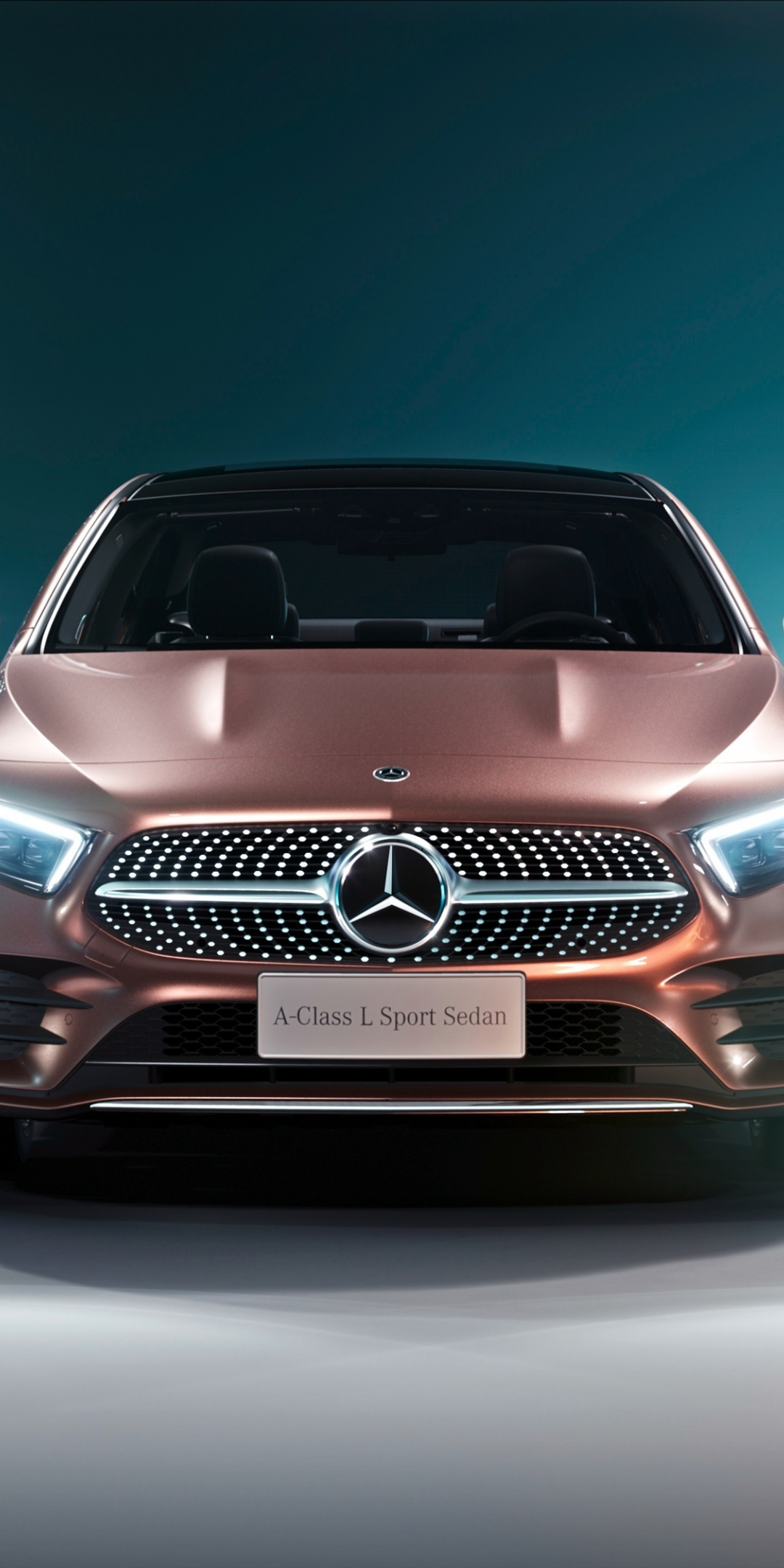 2018 Mercedes-Benz A200 L Sport Sedan, Golden car, front, 1080x2160 wallpaper