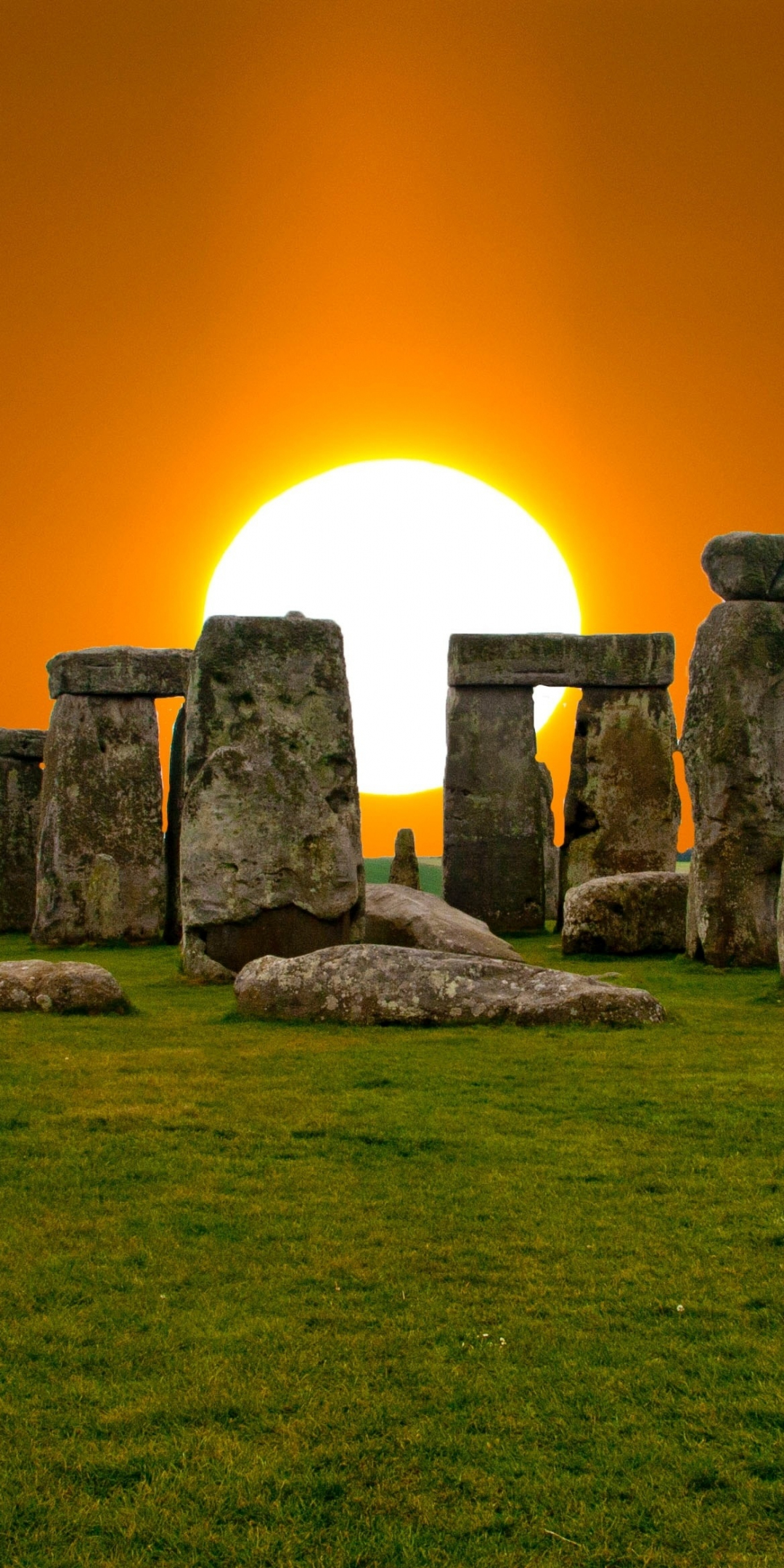 Stonehenge, landscape, sunrise, rocks, 1080x2160 wallpaper