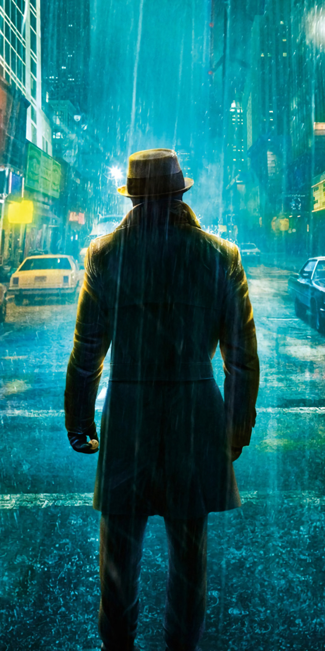 Rorschach Waifu, rain, Watchmen, movie, street, 1080x2160 wallpaper