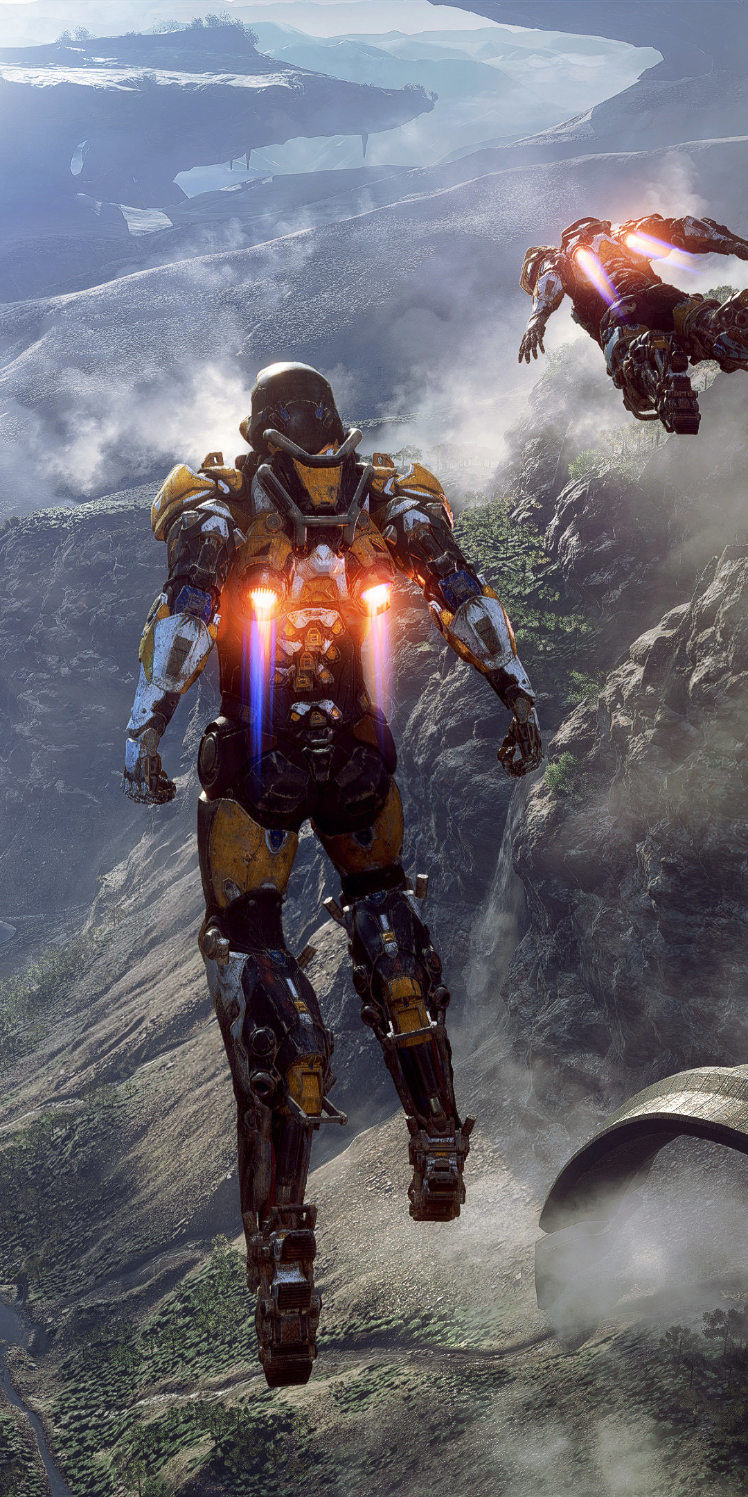 Anthem, video game, soldiers, flight above valley, 2018, 1080x2160 wallpaper