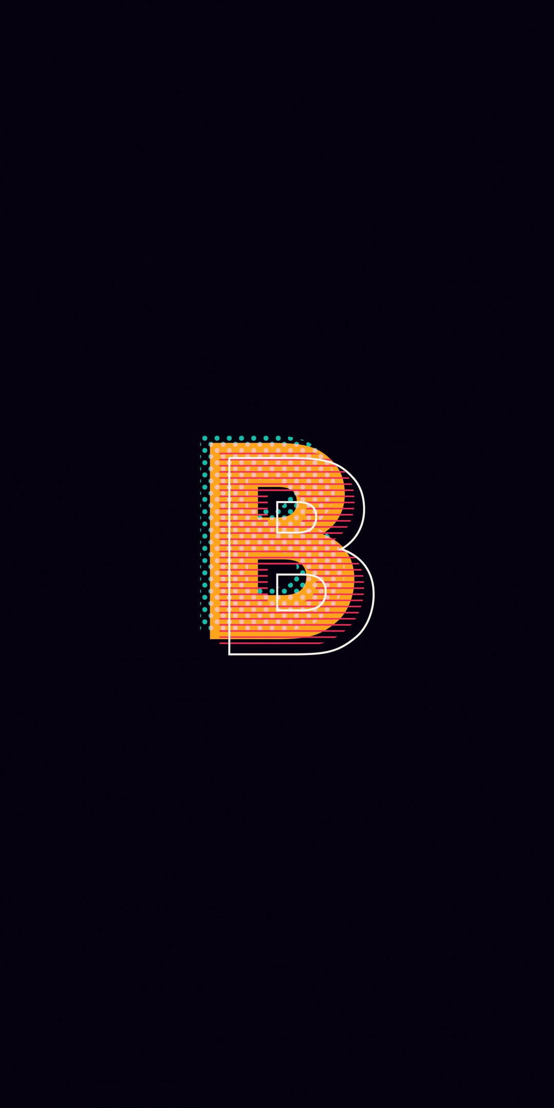 B alphabet, typography, dark, 1080x2160 wallpaper