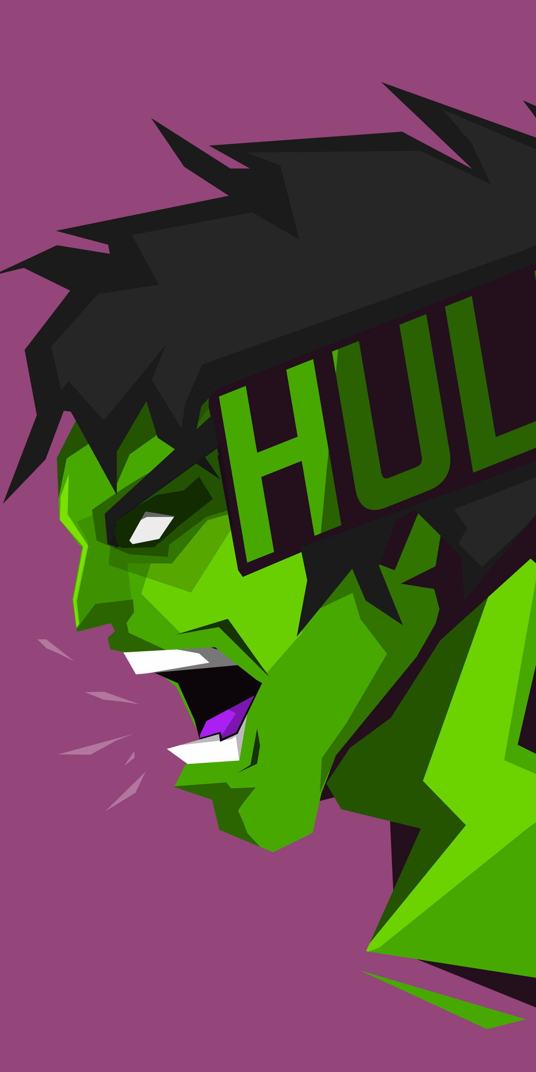 Hulk, superhero, art, minimal, headshot, 1080x2160 wallpaper