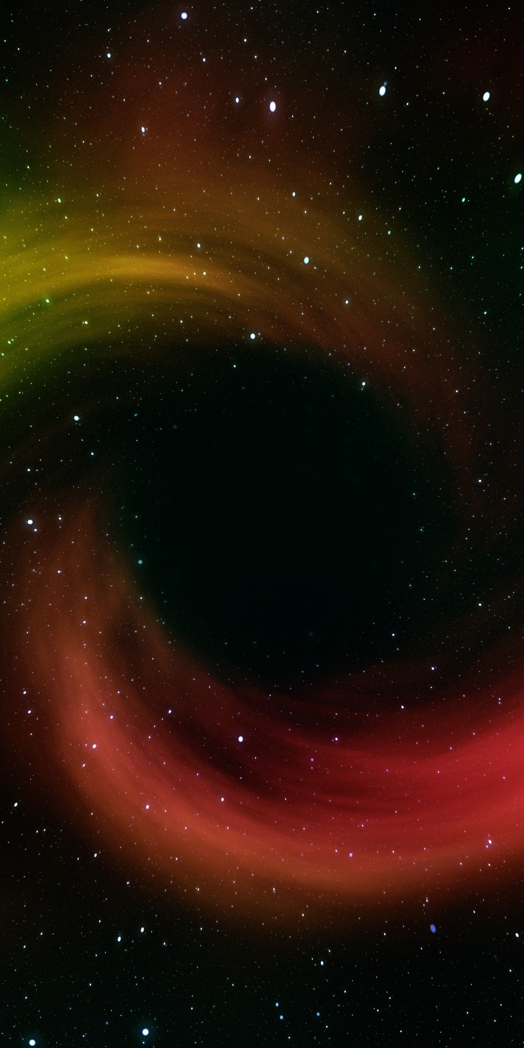 Black hole, colorful, clouds, cosmos, art, 1080x2160 wallpaper