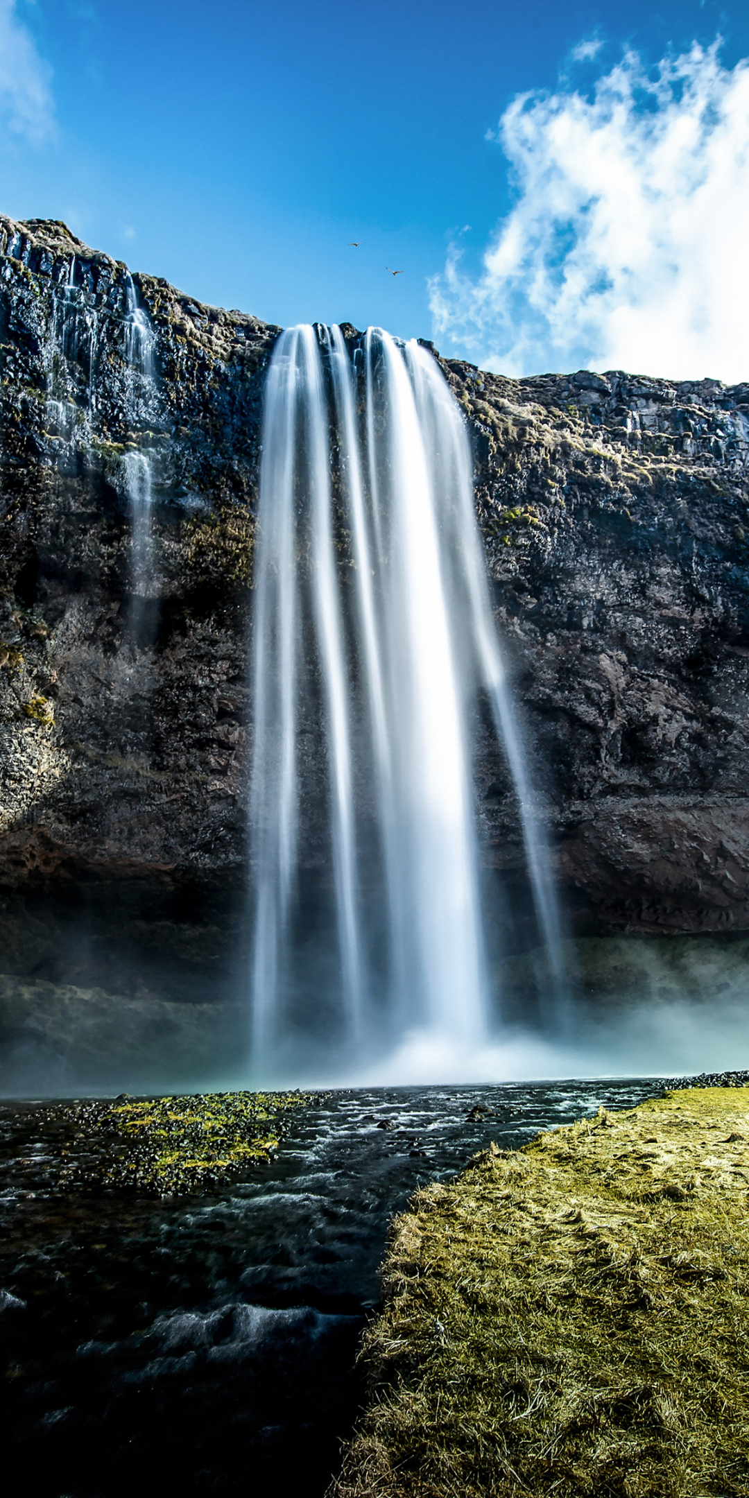 Download Wallpaper 1080x2160 Seljalandsfoss Waterfall Stream