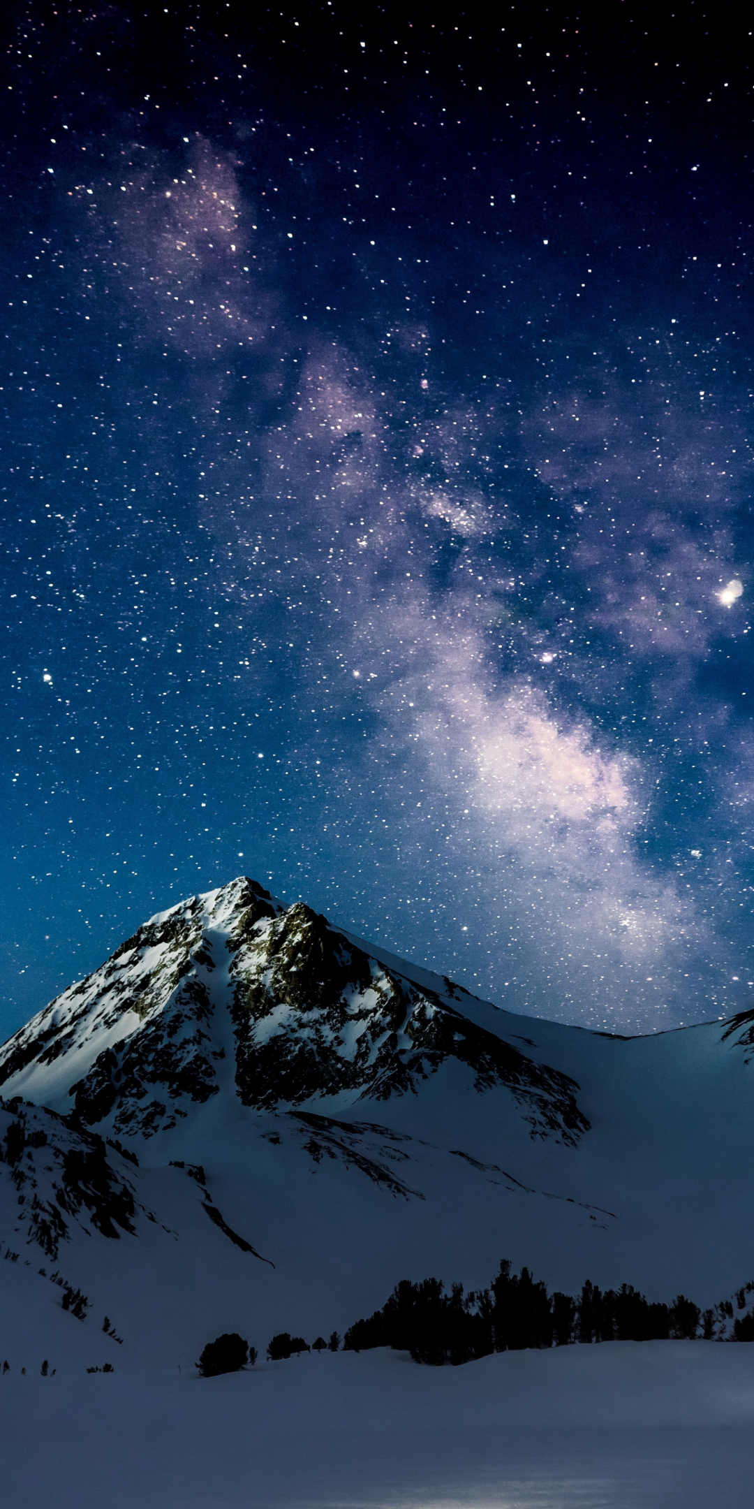Starry night, outdoor, mountains, landscape, 1080x2160 wallpaper