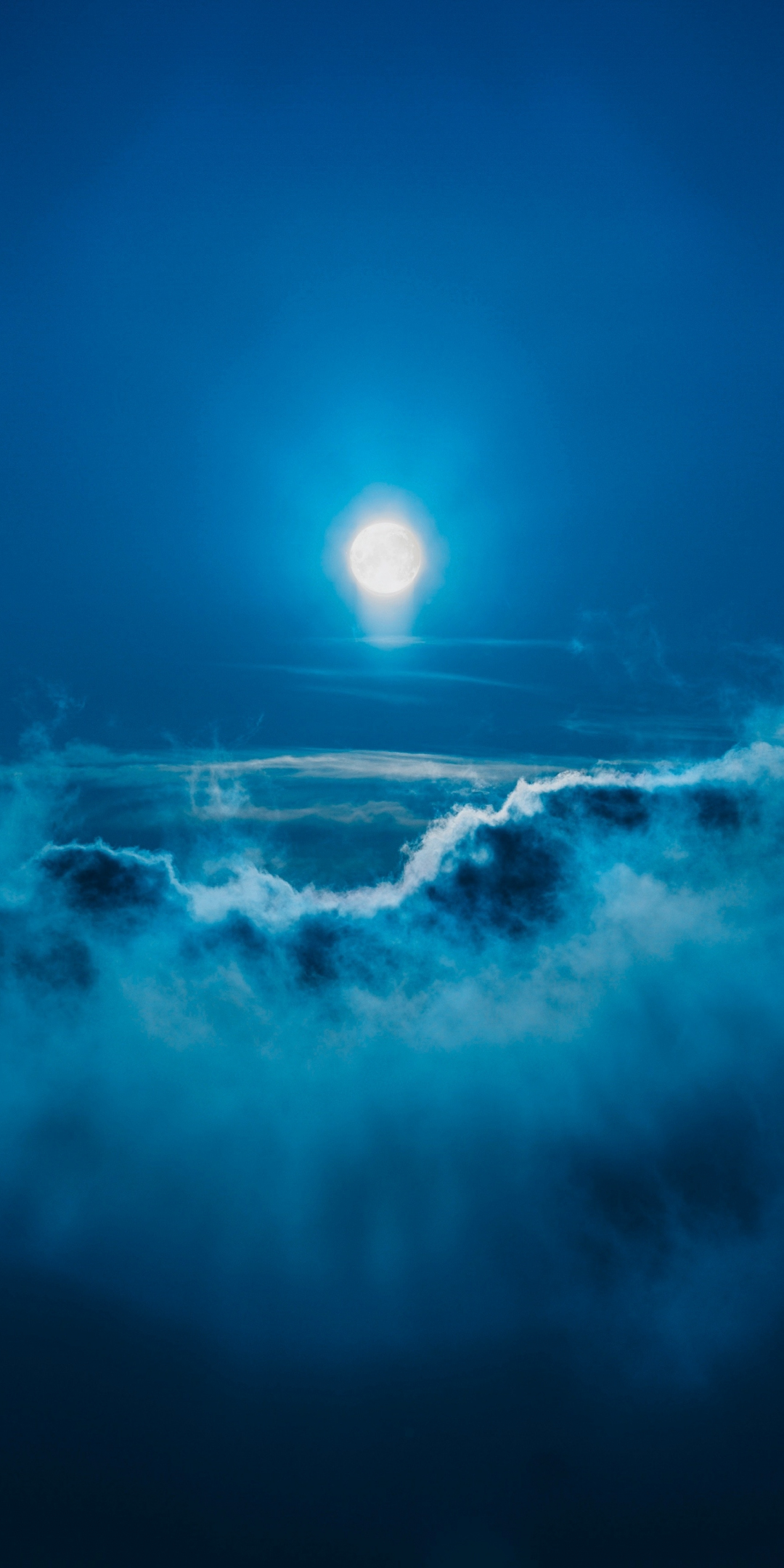 Moon, clouds, sky, night, 1080x2160 wallpaper