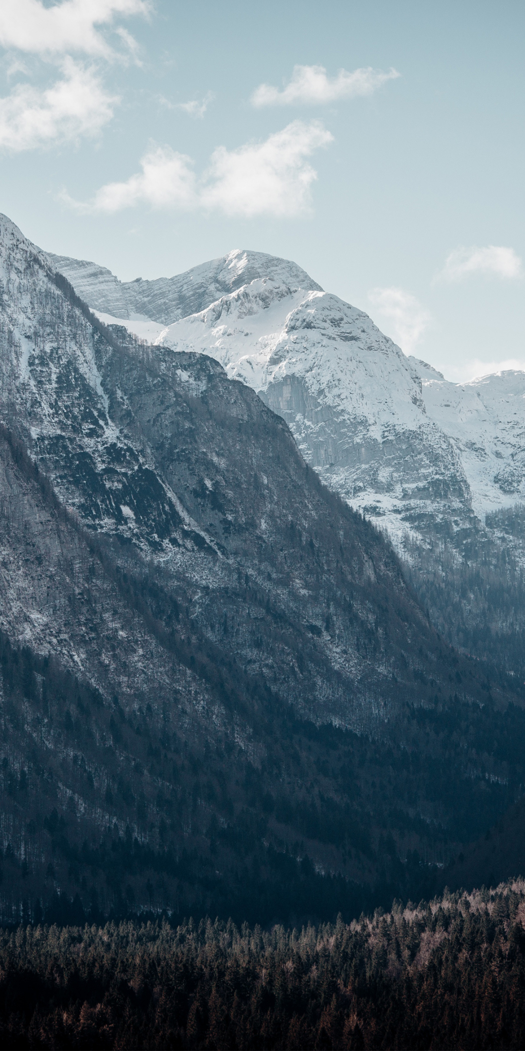 Mountains, peaks, valley, nature, 1080x2160 wallpaper