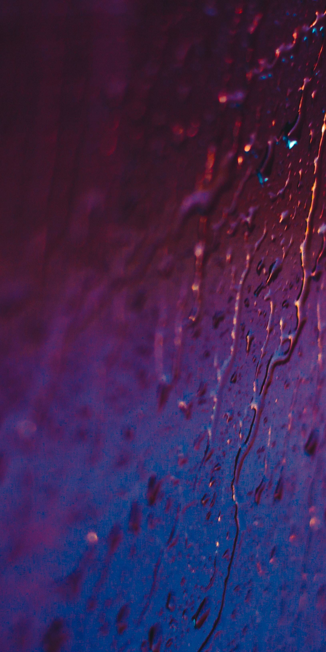 Pink, surface, water drops, blur, 1080x2160 wallpaper