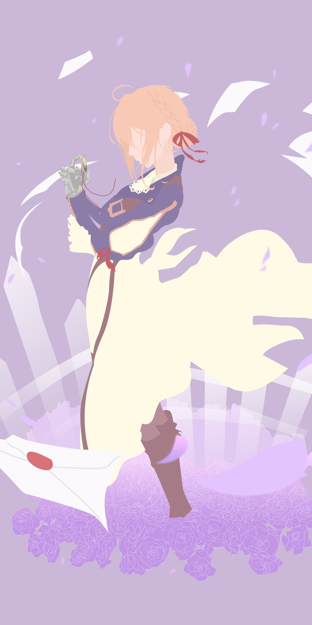 Minimal, Violet Evergarden, anime, 1080x2160 wallpaper