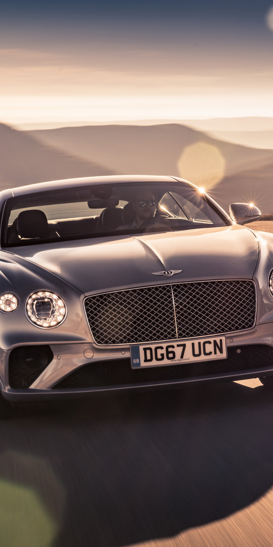 Bentley Continental GT, luxury car, on road, 2018, 1080x2160 wallpaper