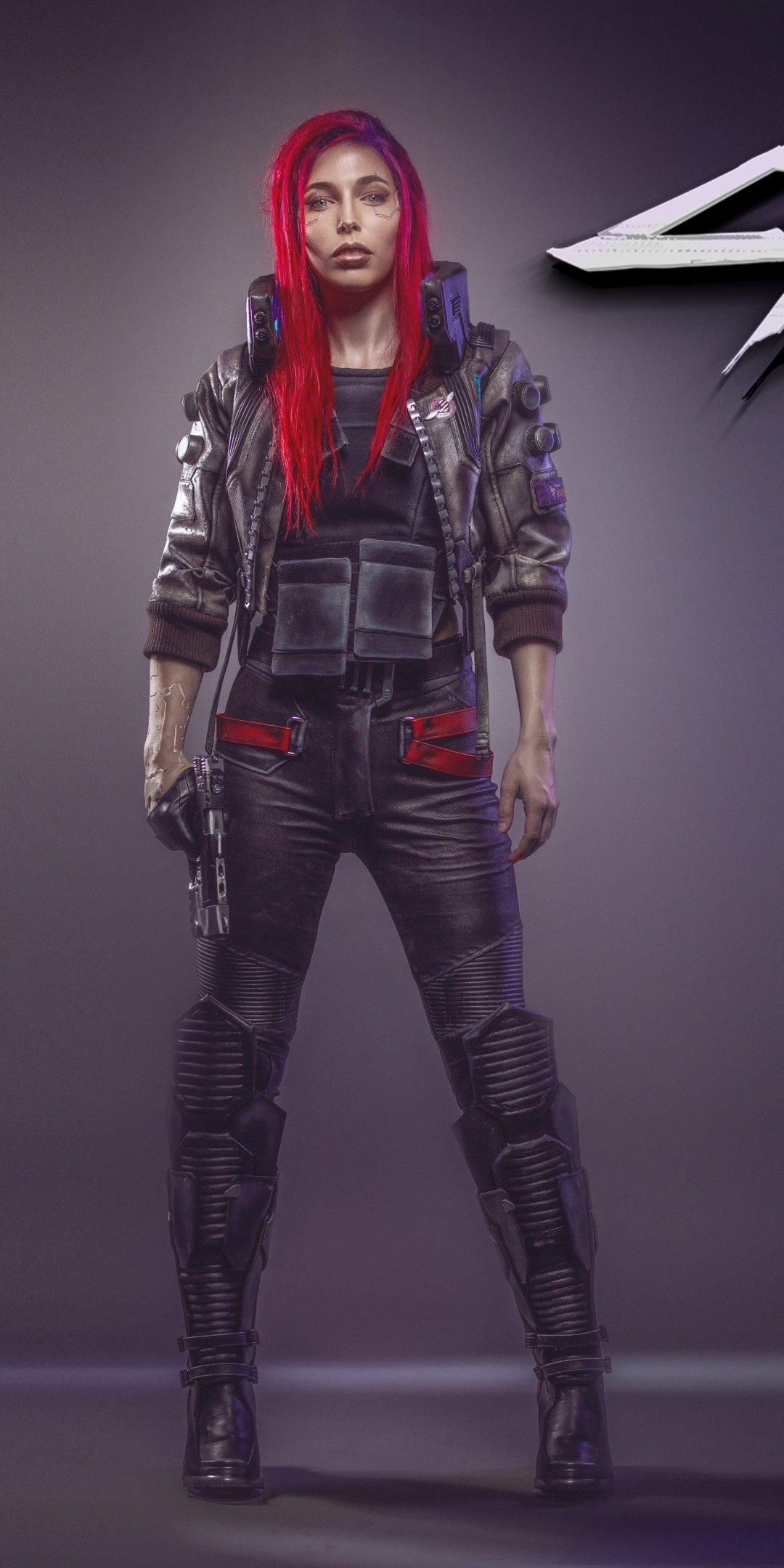 Cyberpunk 2077, woman, red head, video game, 1080x2160 wallpaper