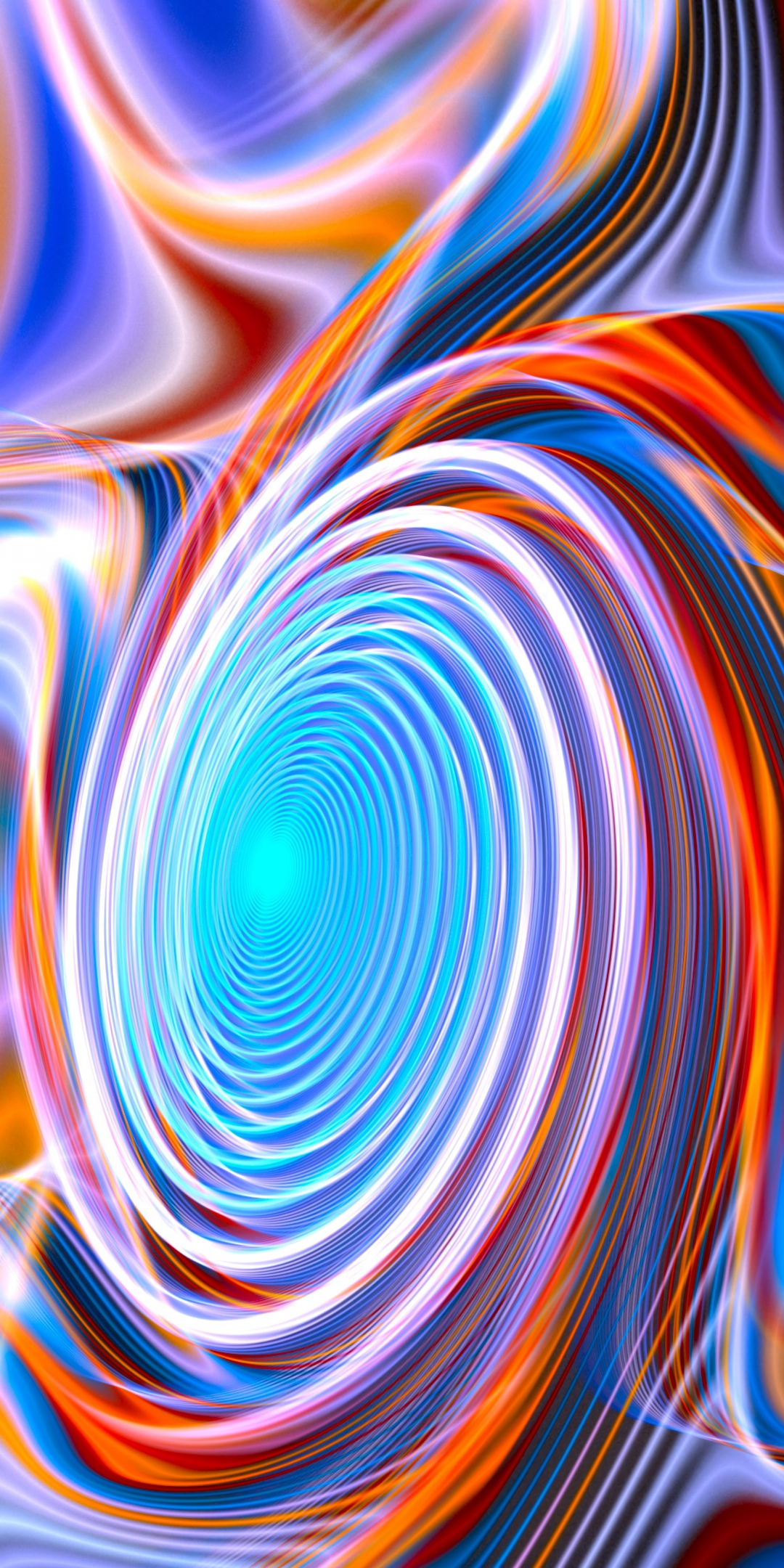 Vortex, colorful spiral, abstraction, colorful, 1080x2160 wallpaper