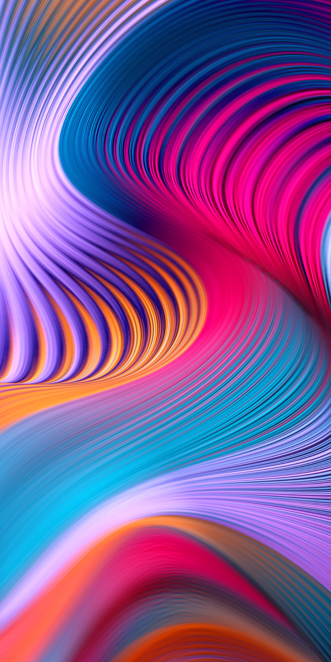 Wavy stripes, artwork, abstraction, colorful, 1080x2160 wallpaper