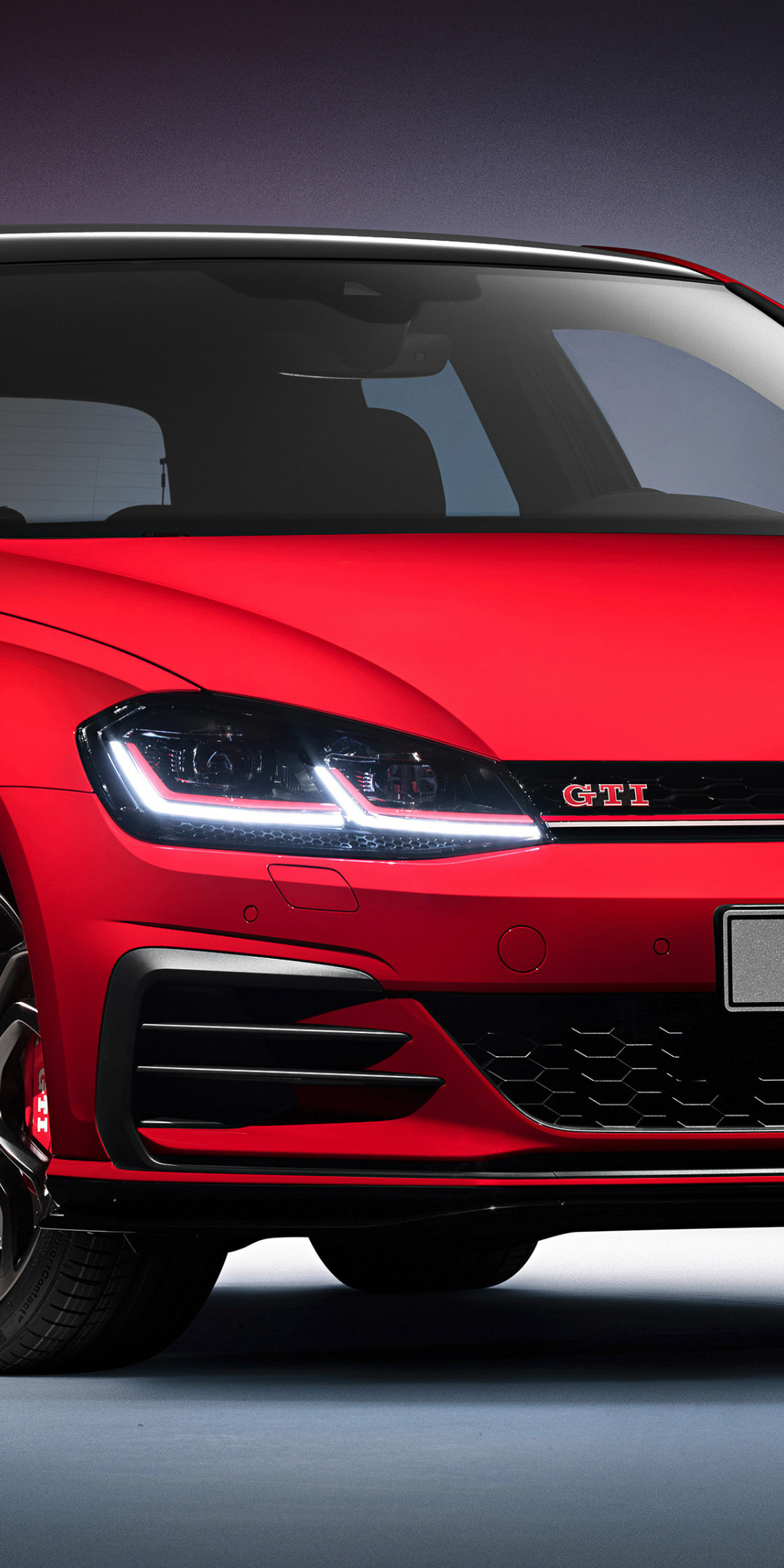 Volkswagen Golf GTI TCR Concept, red, compact car, 2018, 1080x2160 wallpaper