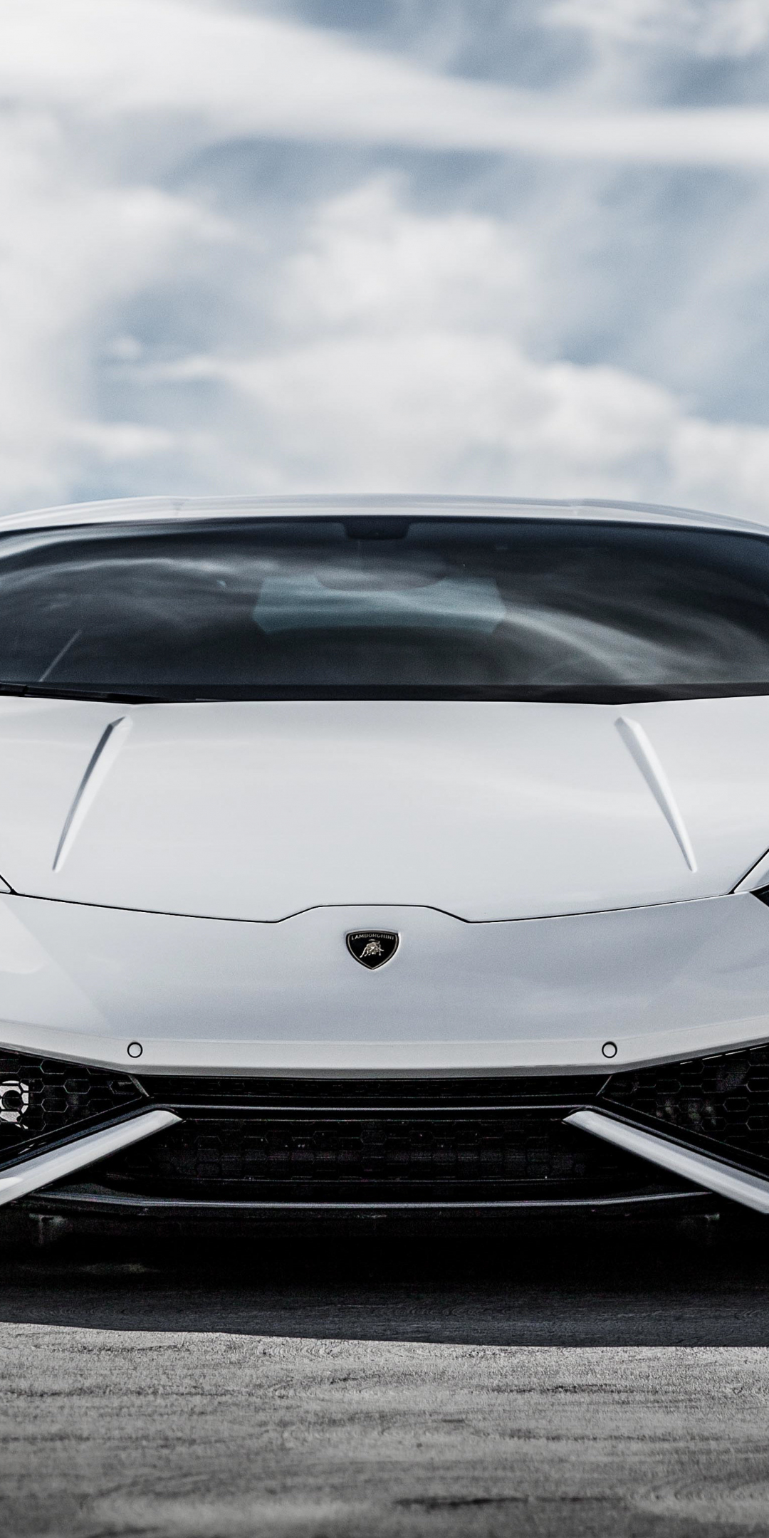 White, Lamborghini Huracan, sports car, 1080x2160 wallpaper