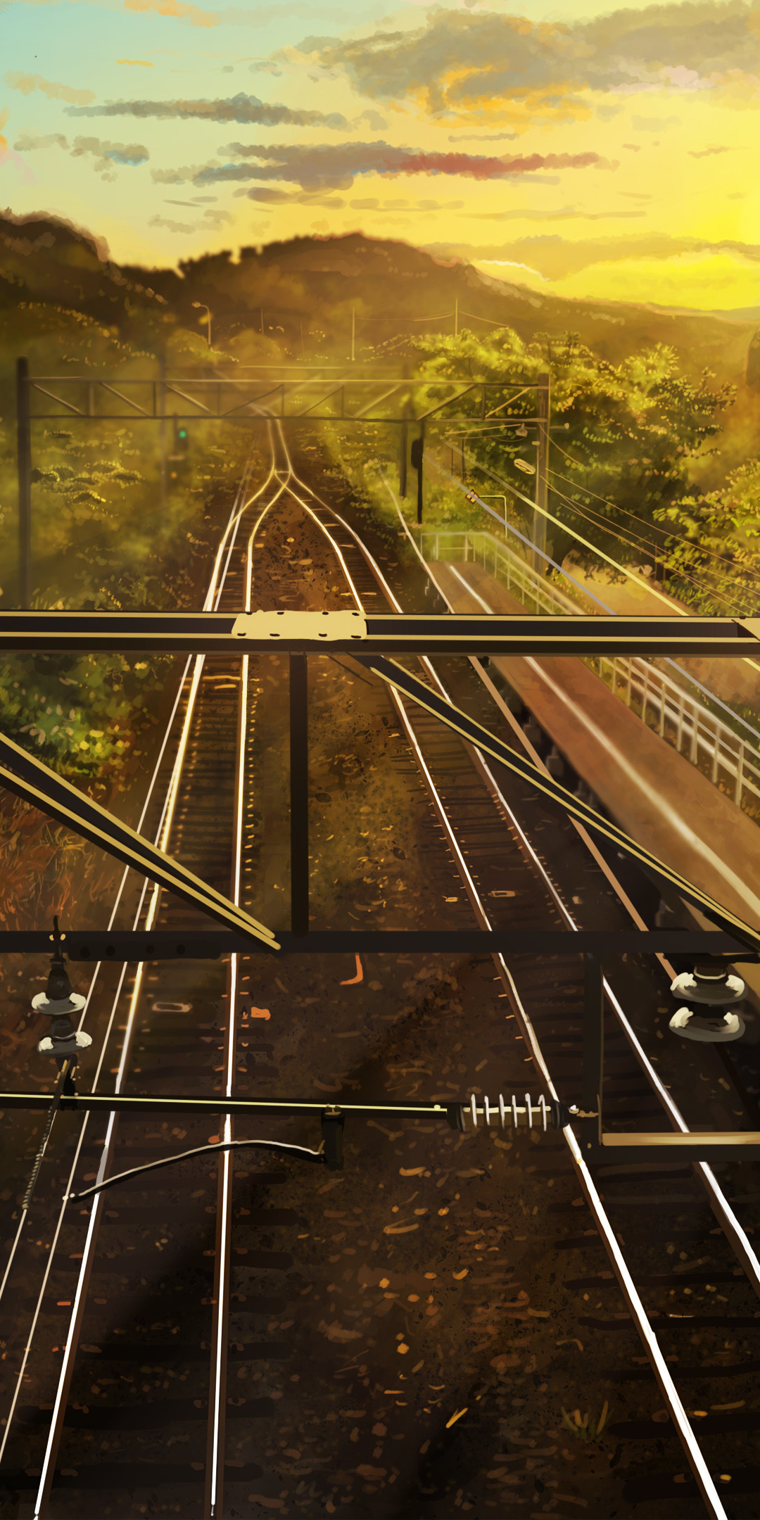 Railroads, anime, original, 1080x2160 wallpaper