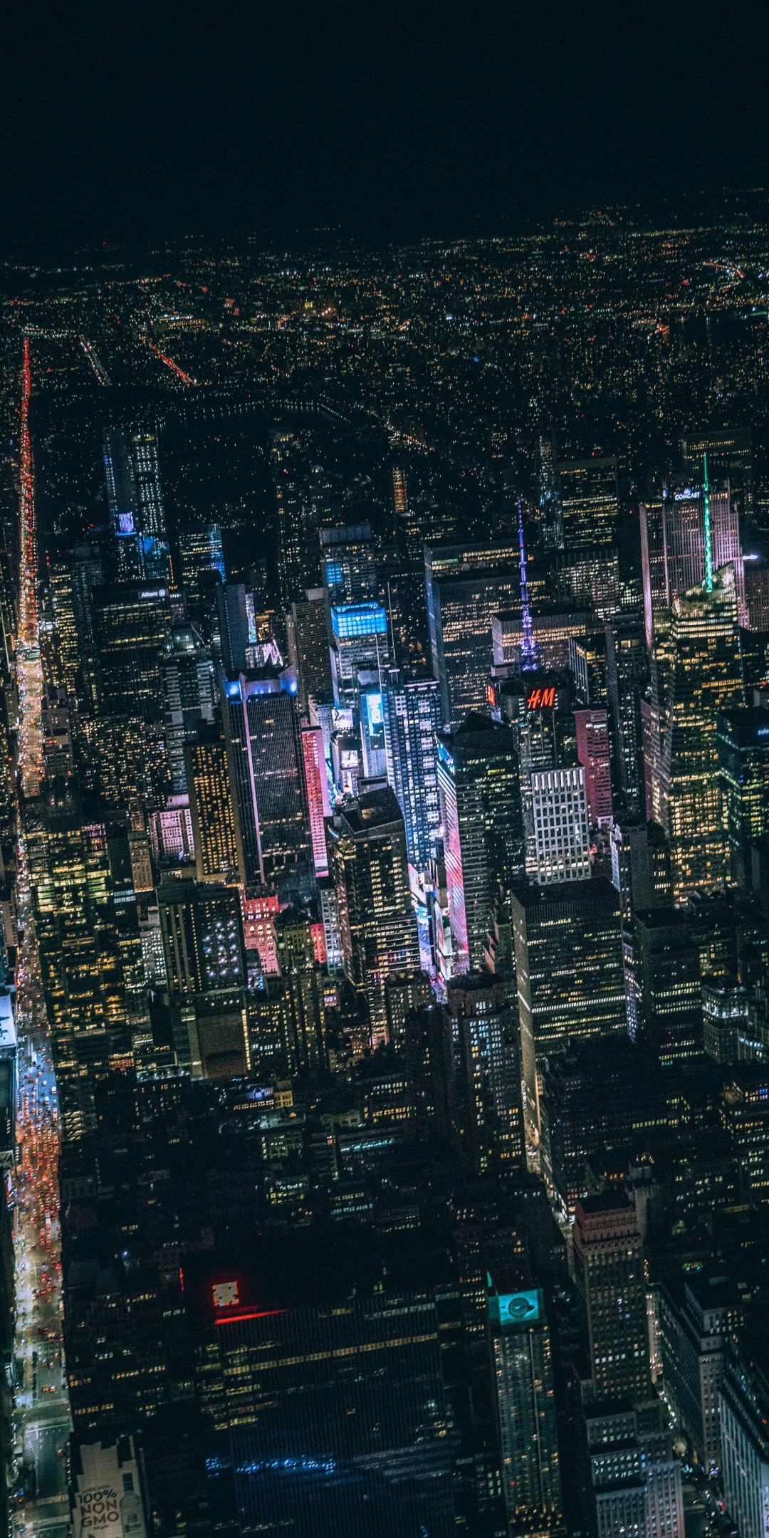 New York, building, night, cityscape, 1080x2160 wallpaper
