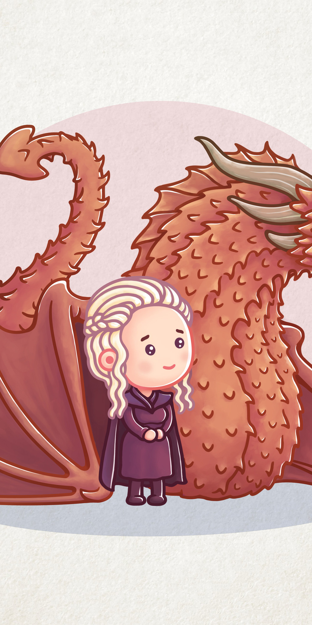 Dragon, Queen, Khaleesi, cartoon, artwork, game of thrones, minimal, 1080x2160 wallpaper