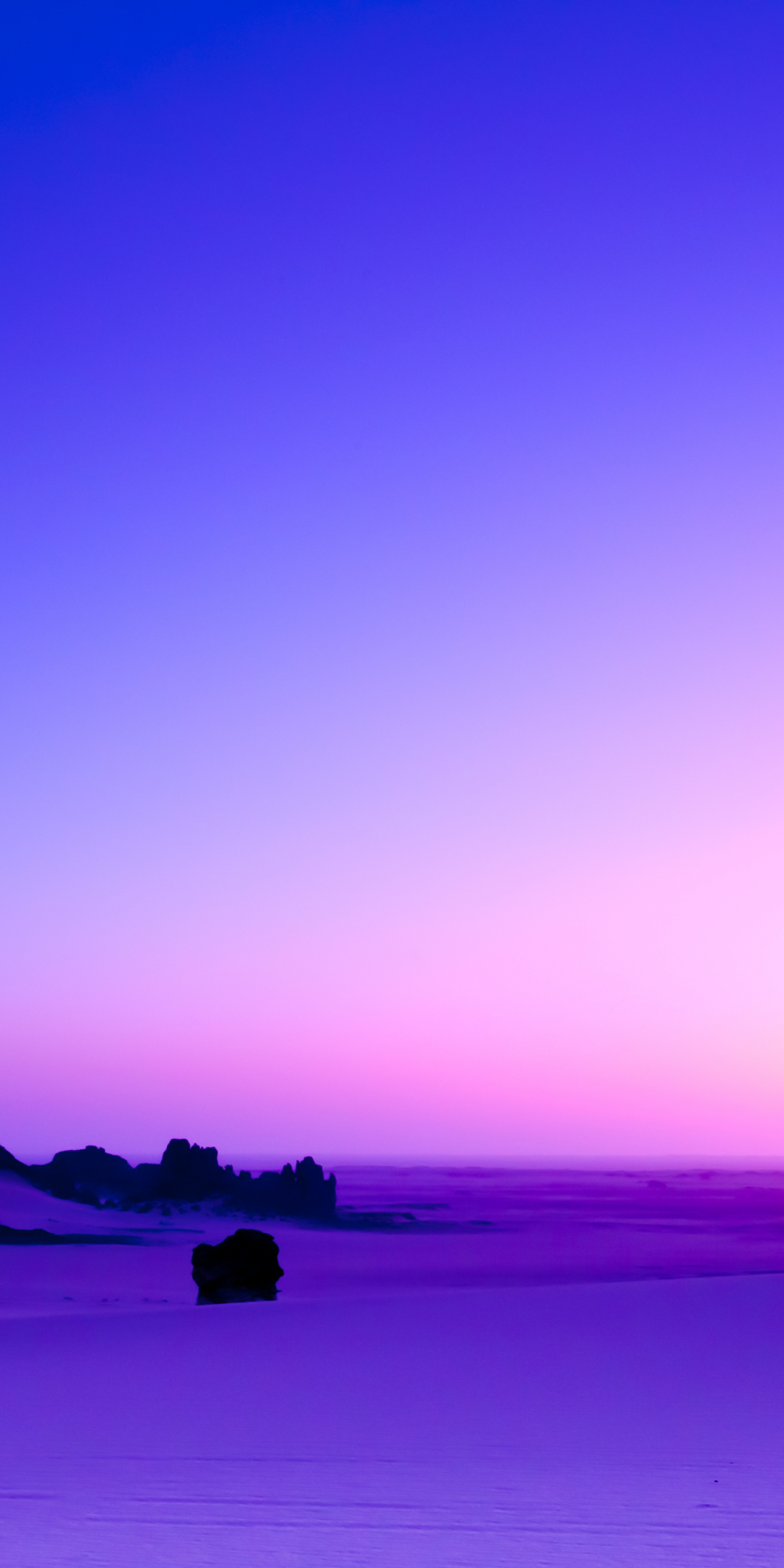 Purple, sunset, skyline, desert, landscape, 1080x2160 wallpaper