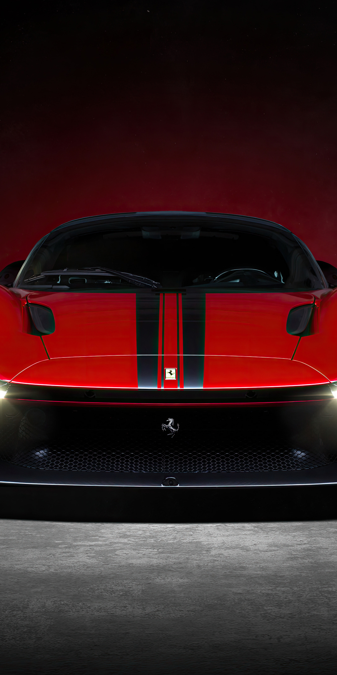 Ferrari Daytona SP3, red car, 1080x2160 wallpaper