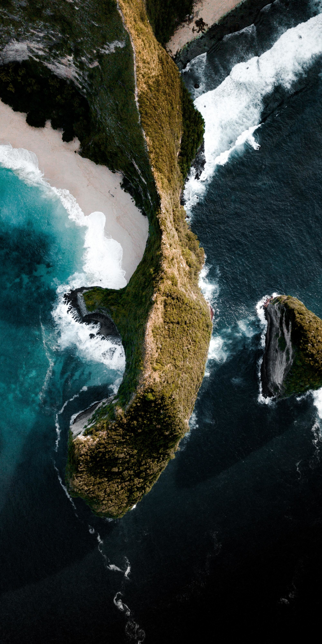 Aerial view, arch, coast, nature, 1080x2160 wallpaper