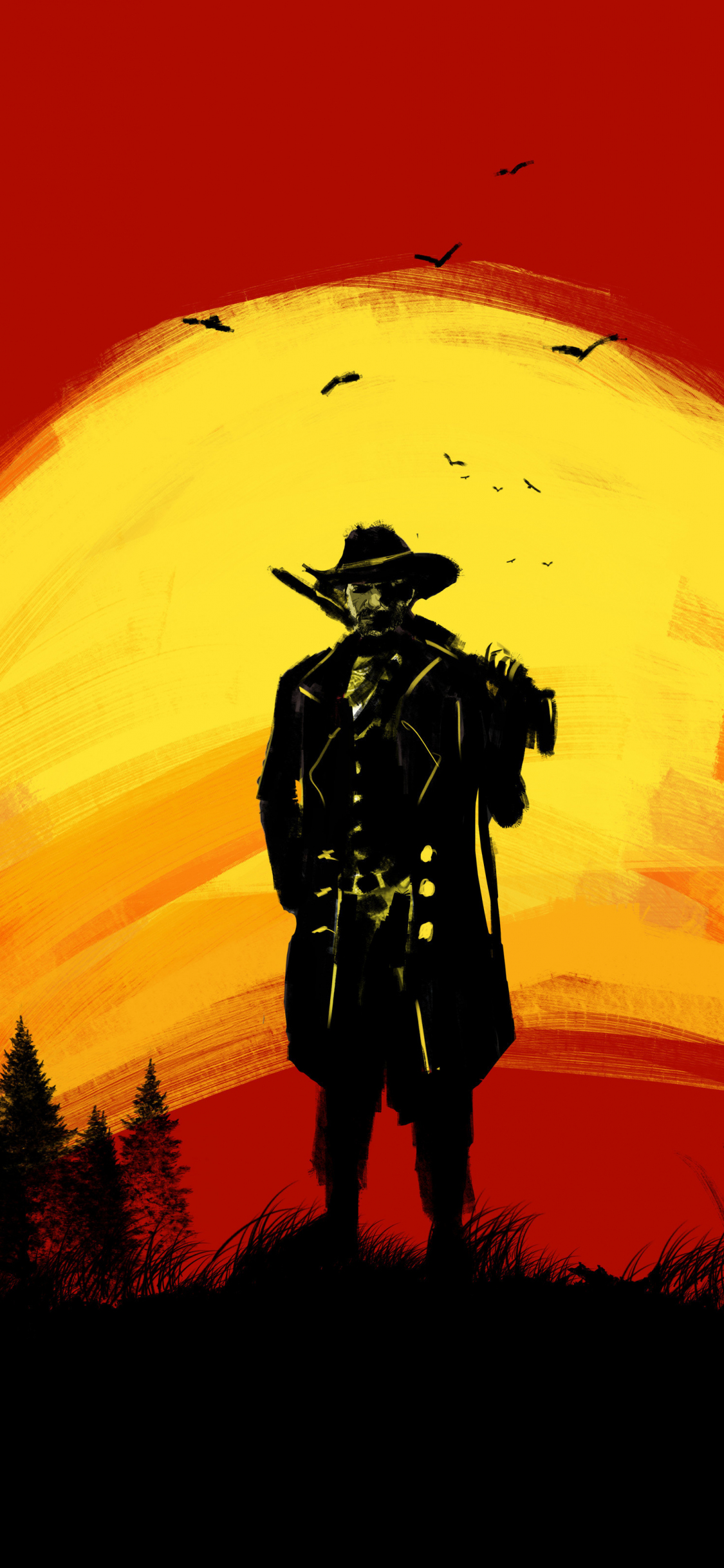Download 1125x2436 Wallpaper Red Dead Redemption 2 Cowboy