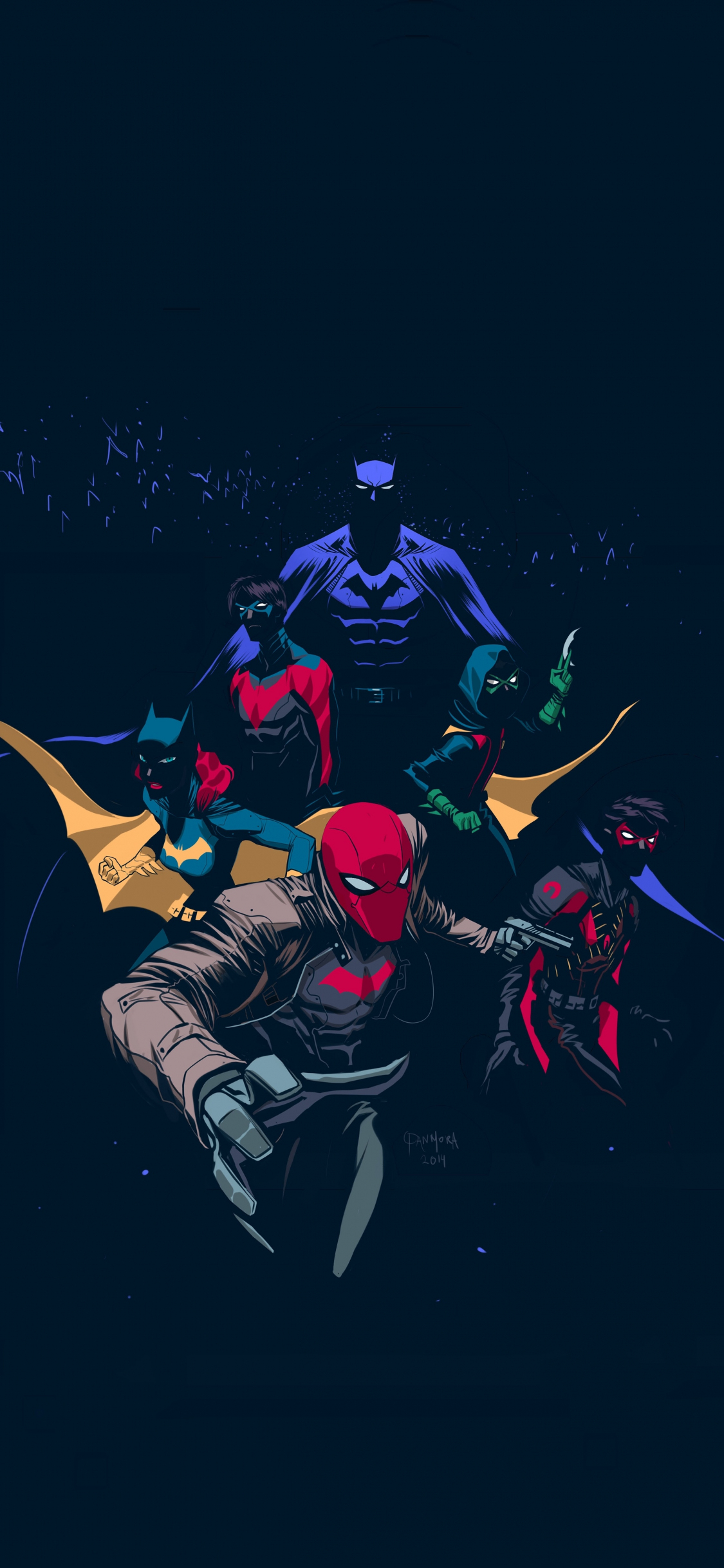 Download 1125x2436 Wallpaper Batfamily Robin Red Hood