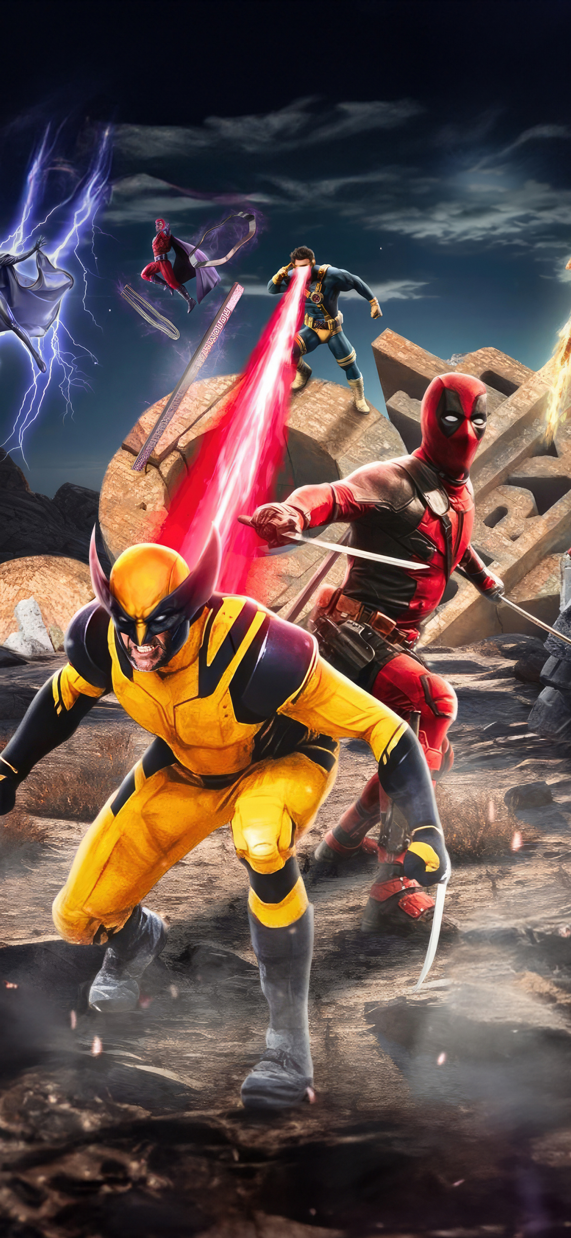 Download wallpaper 1125x2436 deadpool and wolverine, chaotic adventures ...