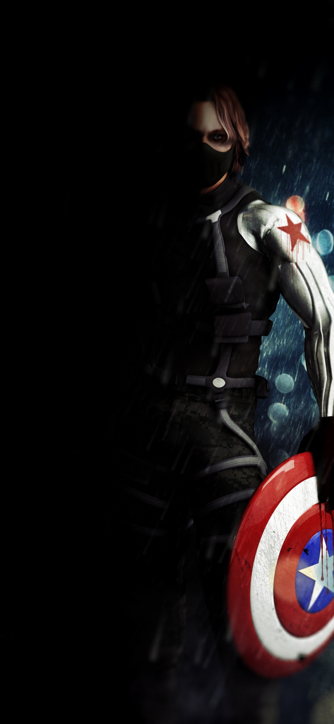 Download 1125x2436 Wallpaper Bucky Barnes Captain America