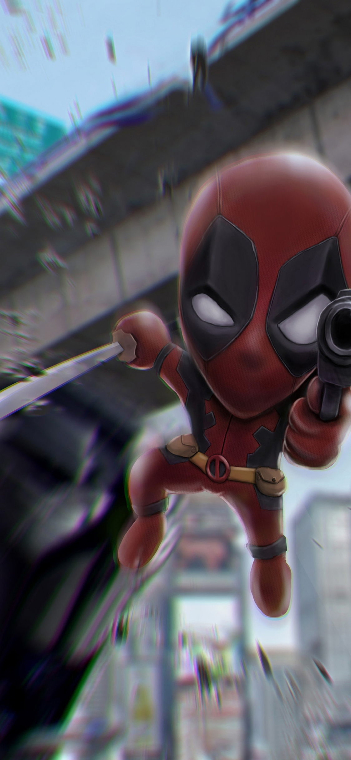 Download 1125x2436 Wallpaper Deadpool 2 Gun And Sword Fan