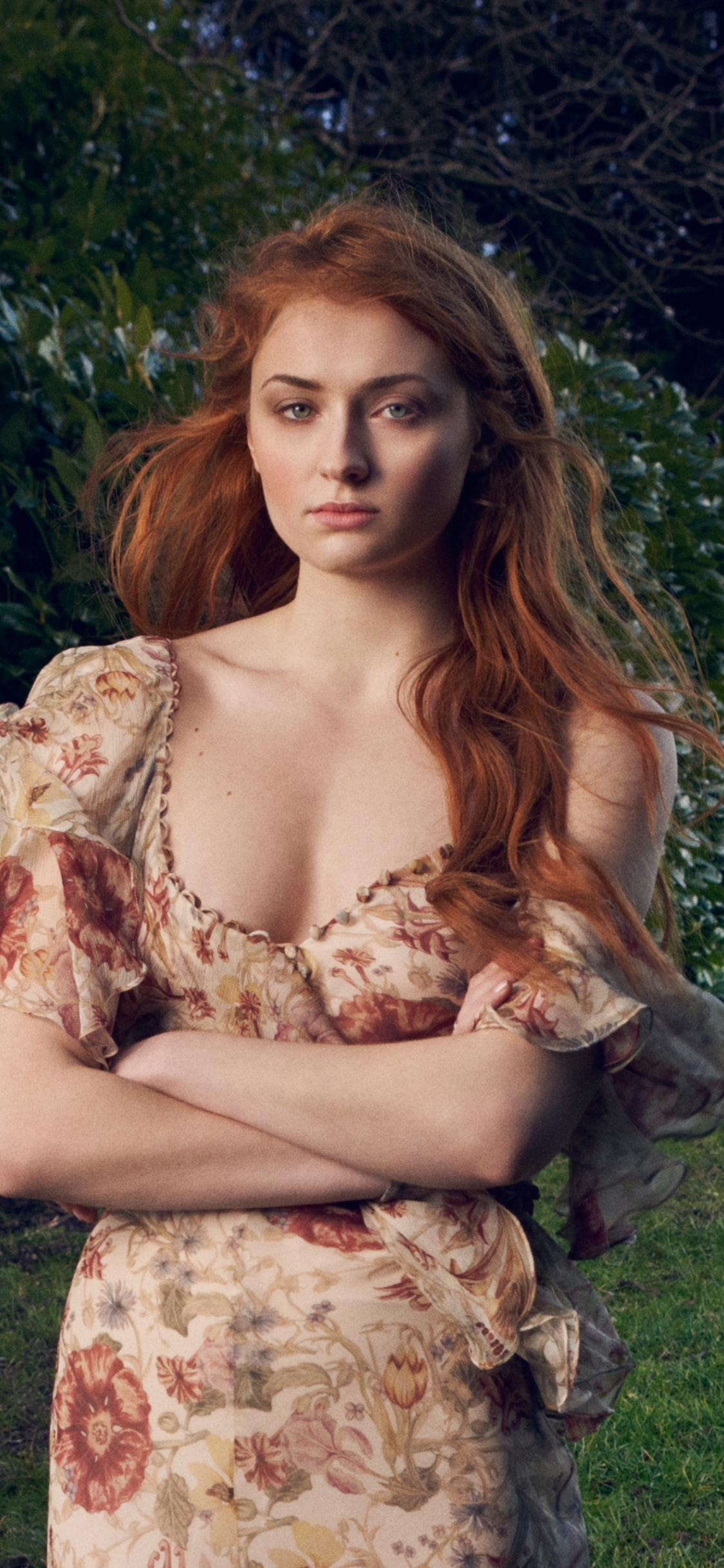 Download wallpaper 1125x2436 sophie turner, red head, photoshoot, 2018,  iphone x, 1125x2436 hd background, 5166