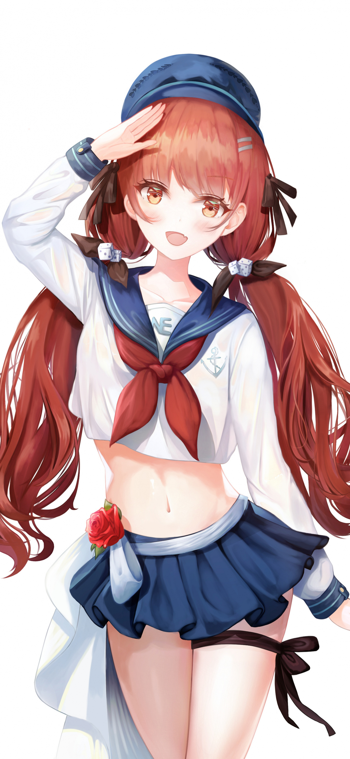 Download 1125x2436 Wallpaper Anime Girl Long Hair Red Head