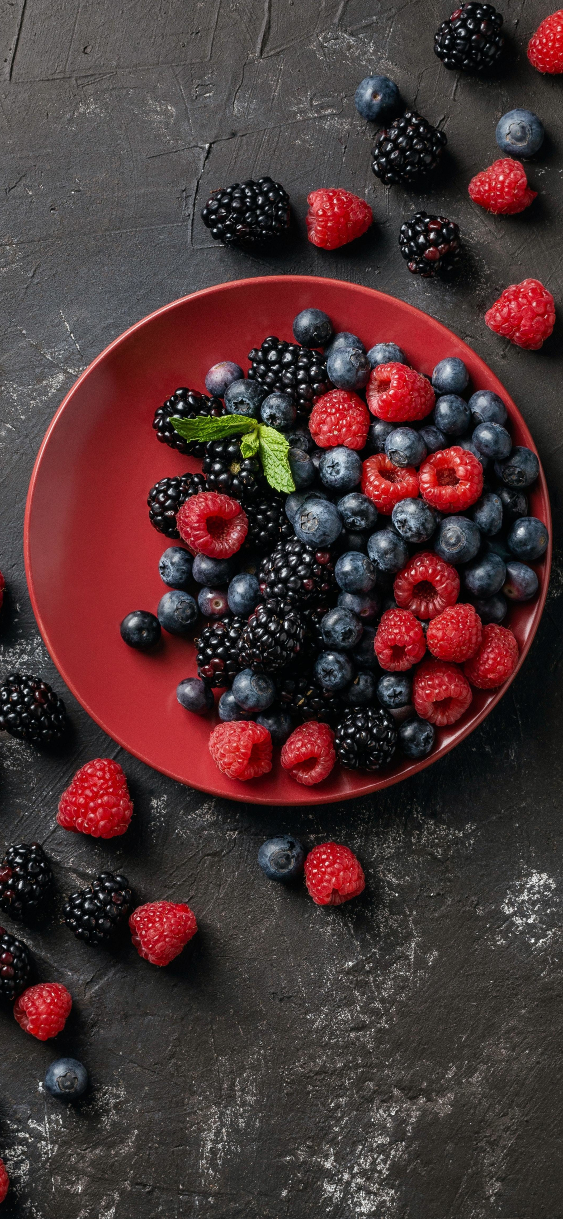 Download wallpaper 1125x2436 berries, delicious fruits, iphone x, 1125x2436  hd background, 25293