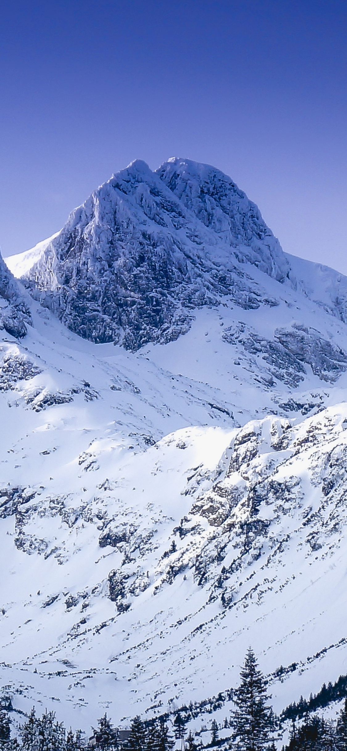 Winter, glacier, mountain, nature, 1125x2436 wallpaper