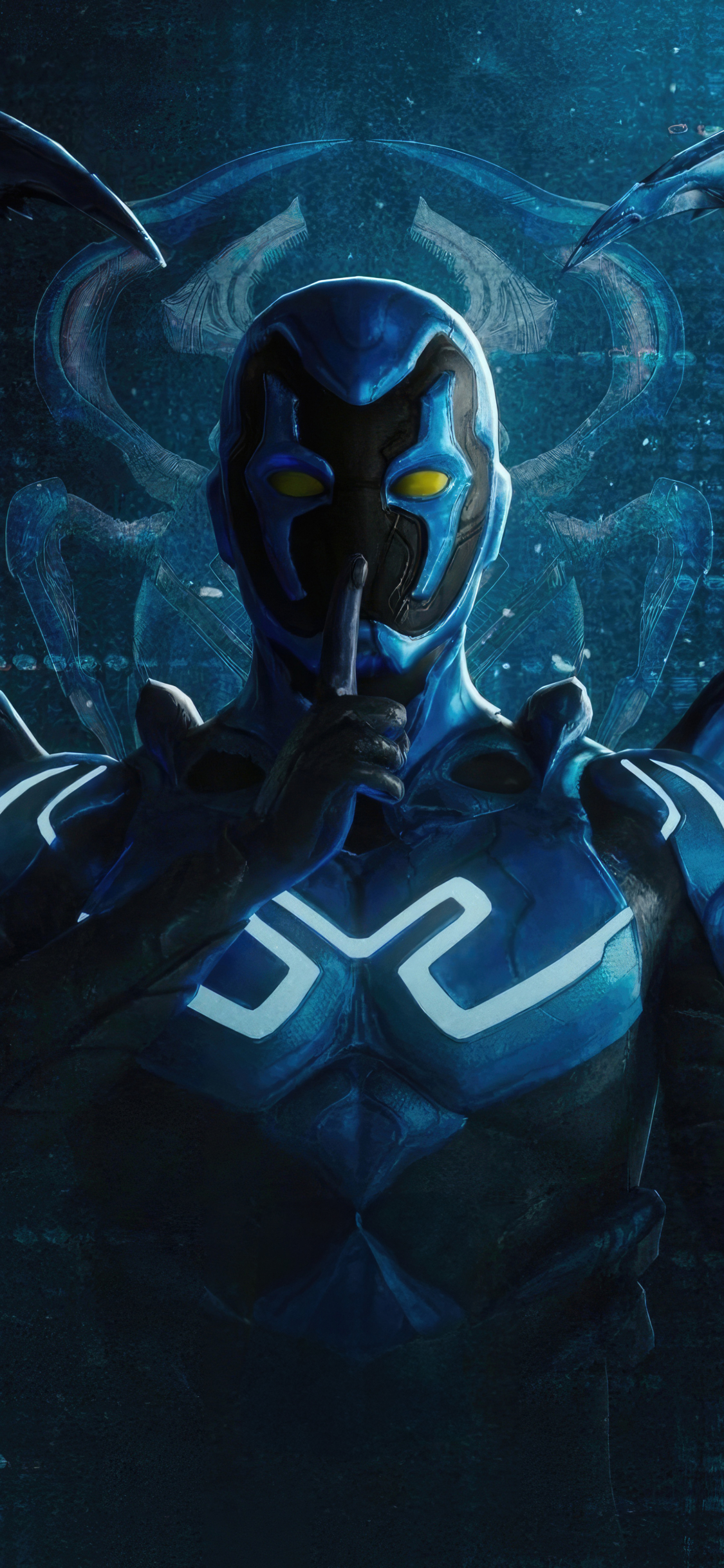 Download wallpaper 1125x2436 blue beetle, no spoiler please, movie 2023 ...