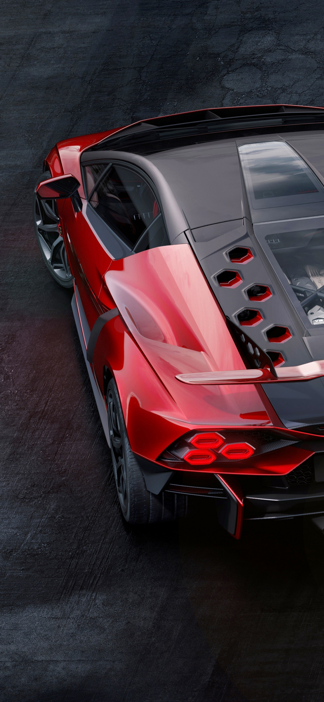 Download wallpaper 1125x2436 lamborghini invencible, car, red car 2023 ...